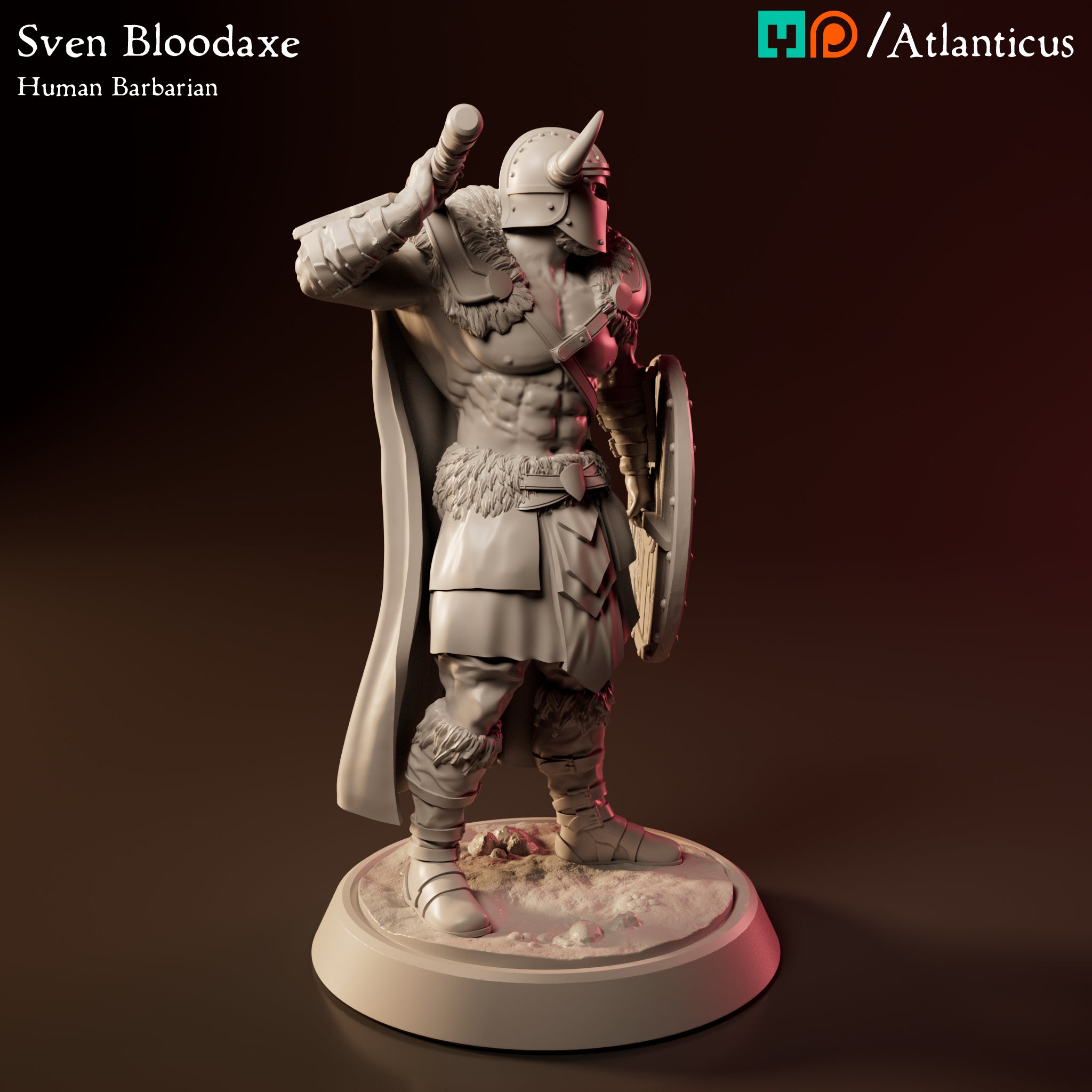 Sven Bloodaxe Human Barbarian w/Battle Axe Calm by Atlanticus Arts