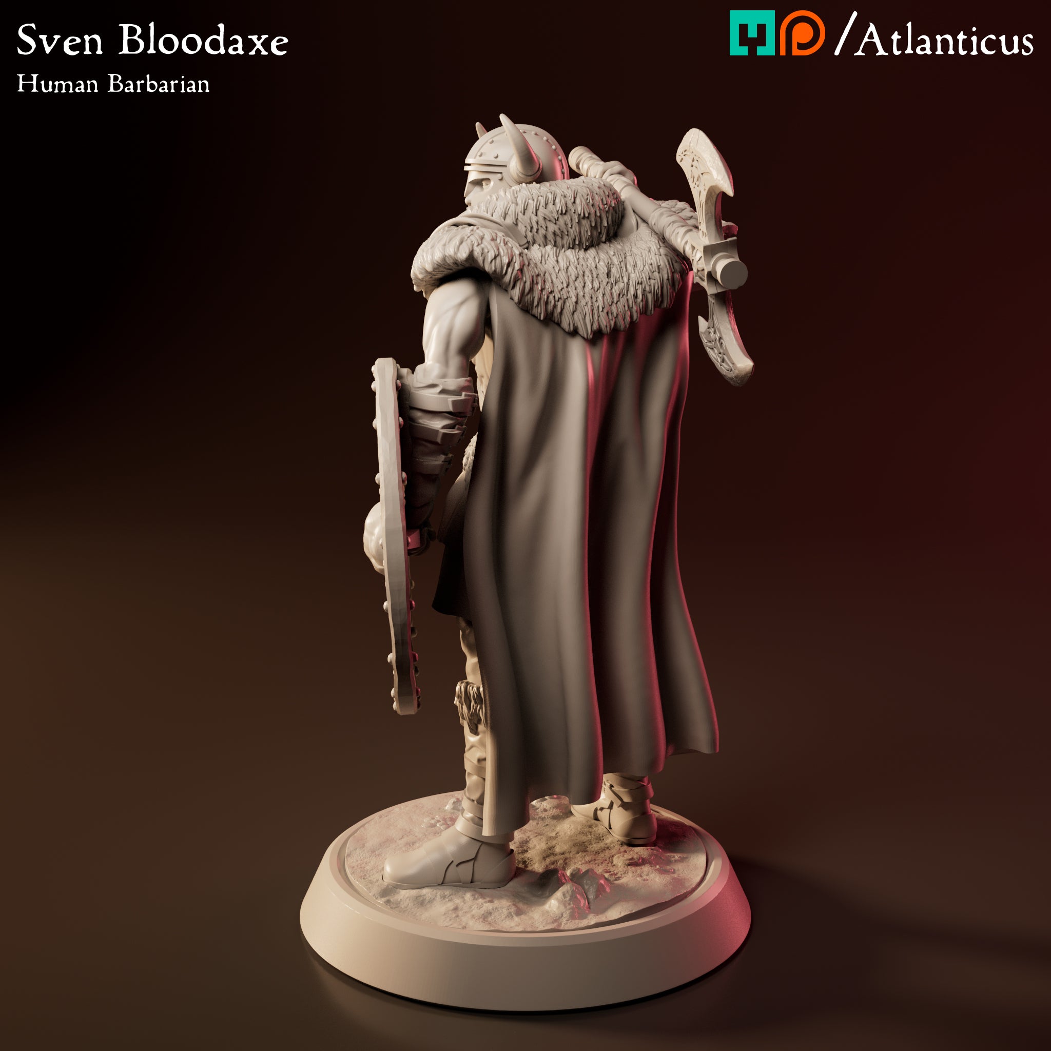 Sven Bloodaxe Human Barbarian w/Battle Axe Calm by Atlanticus Arts