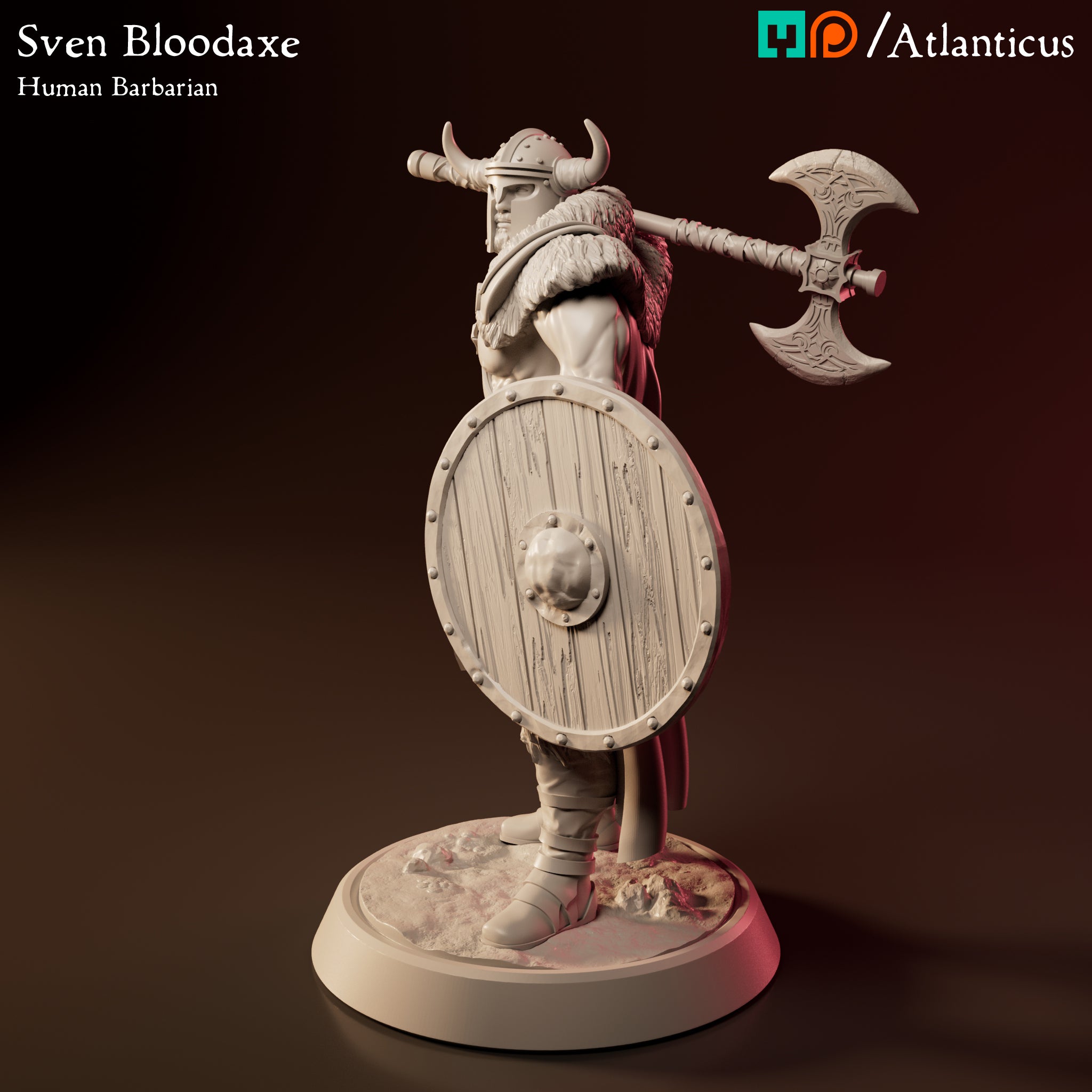 Sven Bloodaxe Human Barbarian w/Battle Axe Calm by Atlanticus Arts