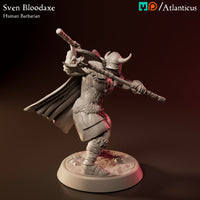 Sven Bloodaxe Human Barbarian w/Dual Axes by Atlanticus Arts