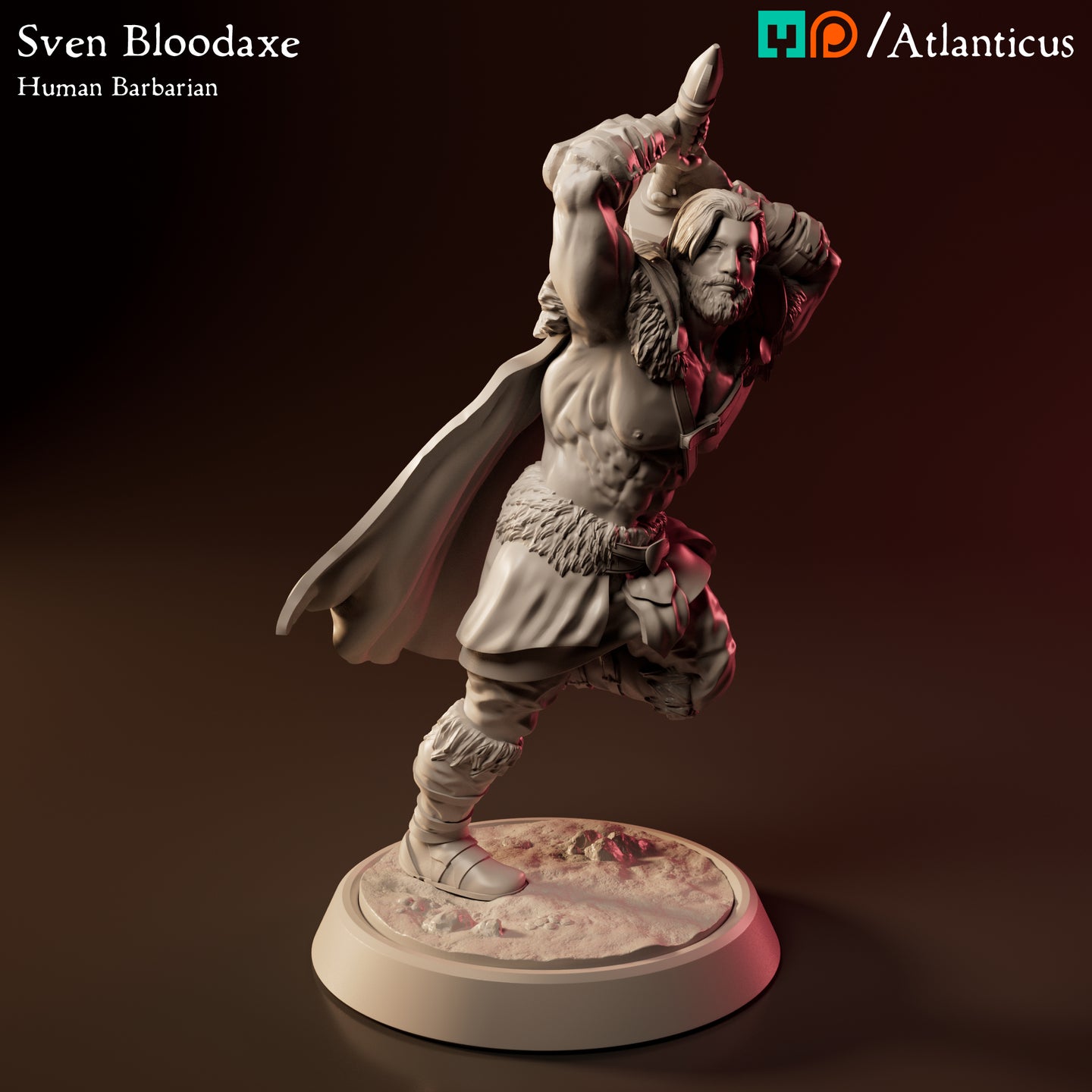 Sven Bloodaxe Human Barbarian w/Greatsword by Atlanticus Arts