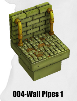 Toxic Sewer Wall Pipes 1 TS-004 by Dungeon Blocks