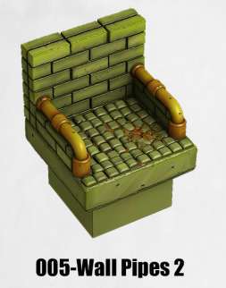 Toxic Sewer Wall Pipes 2 TS-005 by Dungeon Blocks