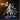 Tabaxi female monk in a wide fighting stance, swinging a quarterstaff diagonally across her body, free fist raised at shoulder height. Layered robes with braided belt cord and forearm wraps. Sculpt by DnD is a Woman.