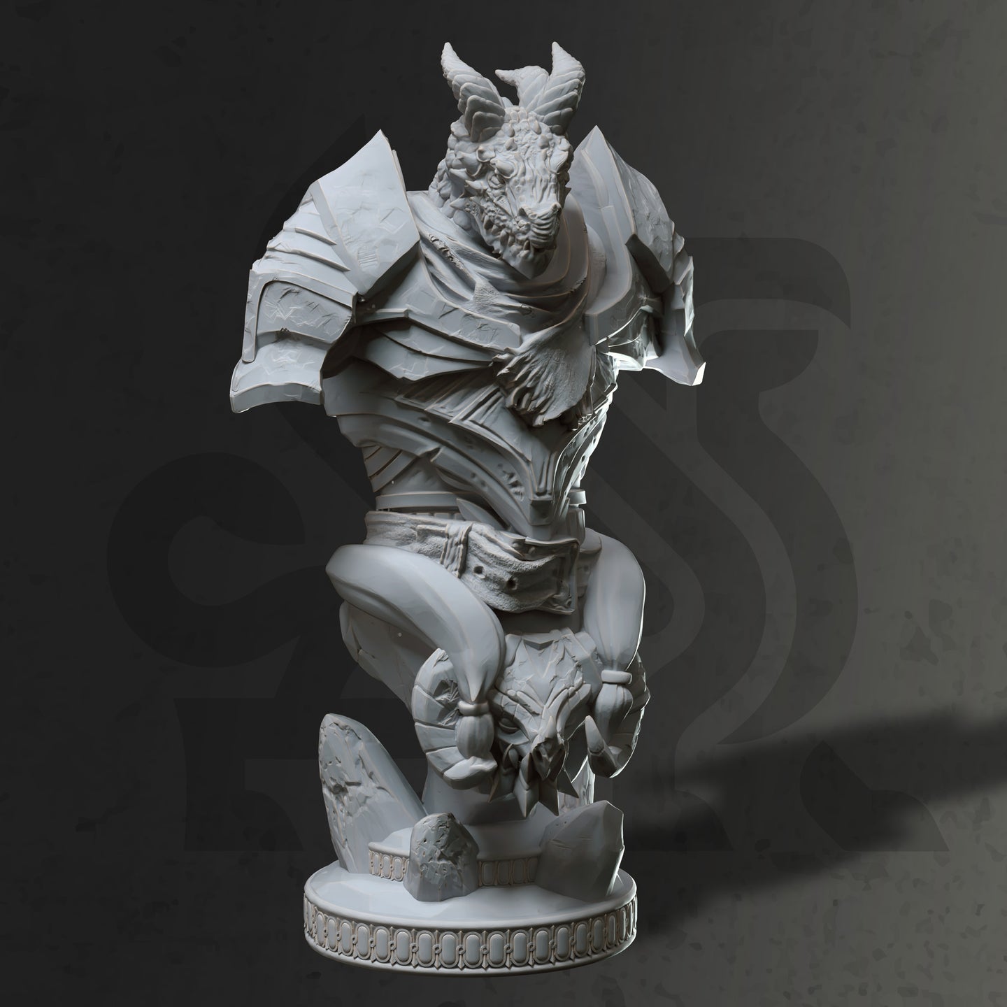 Dragonborn Fighter (Tharvian) Bust  by DM Stash
