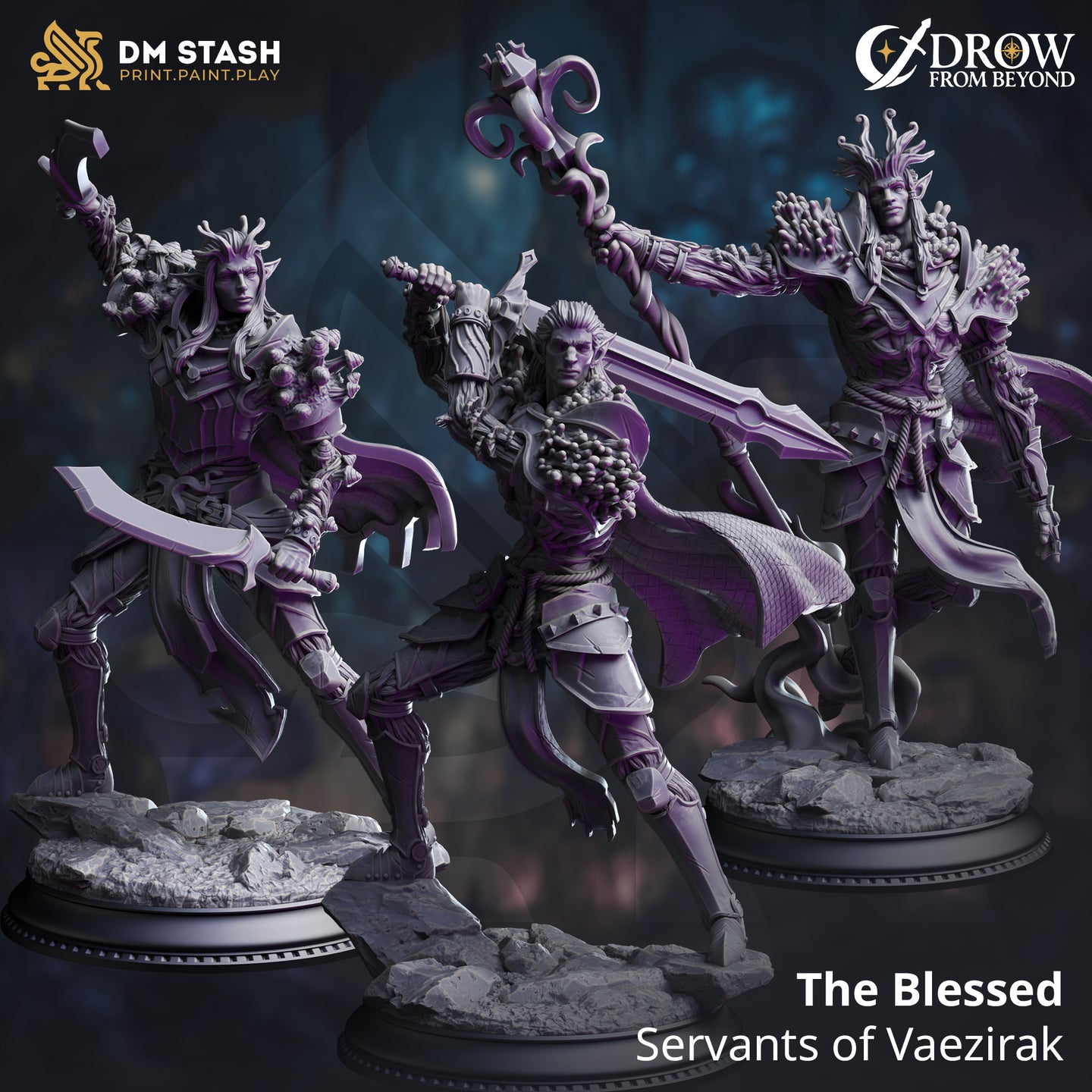 Blessed Drow Warriors - Servants of Vaezirak Bundle by DM Stash