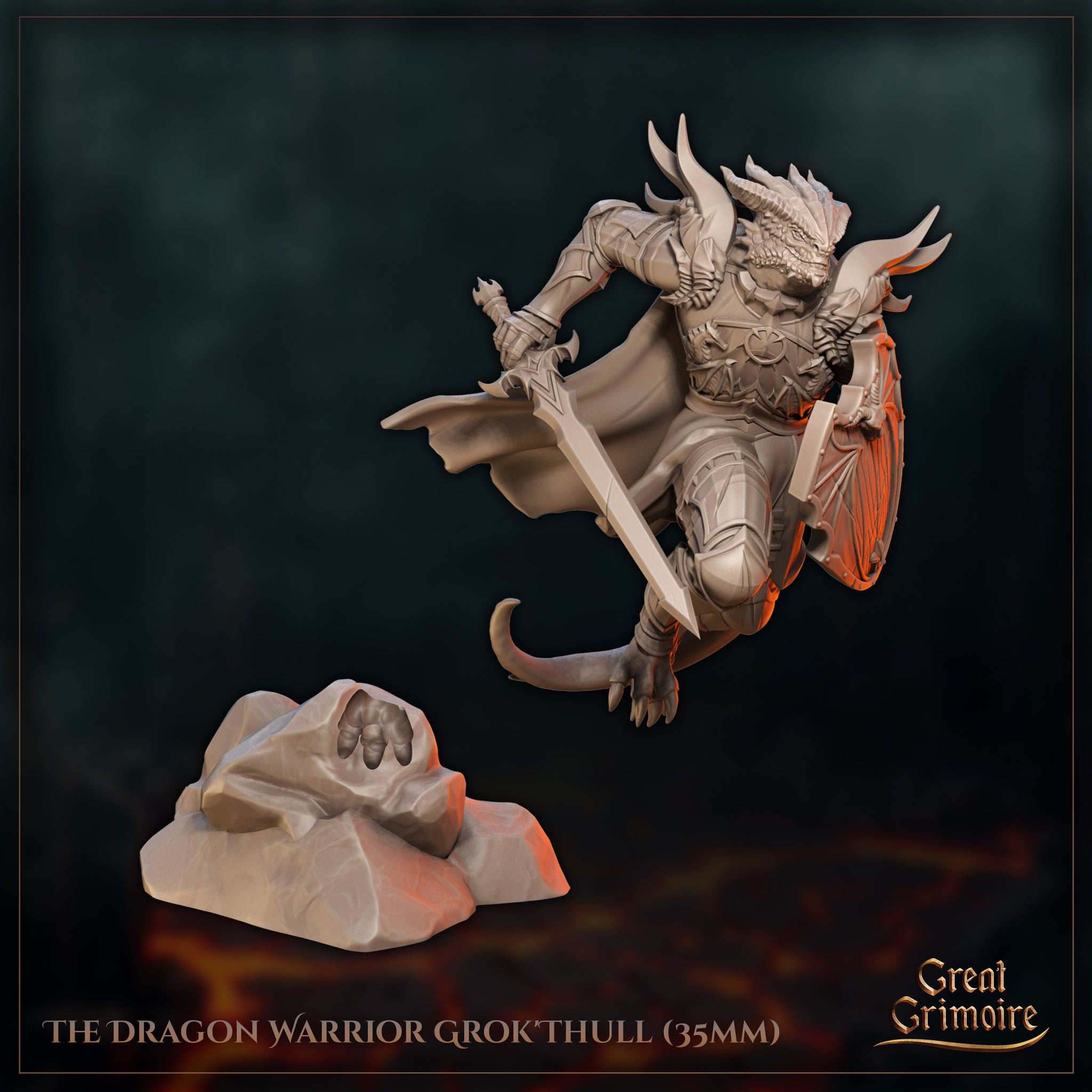 Lizardfolk Warrior Grok'Thull by Great Grimoire