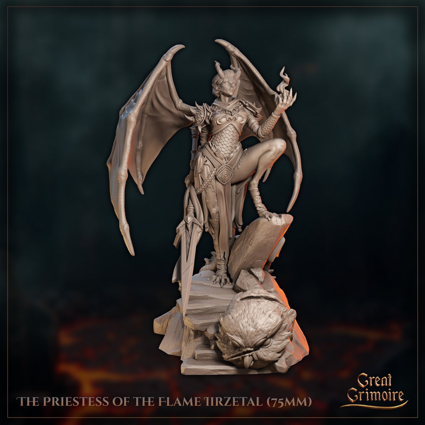 Lizardfolk Priestess of the Flame Iirzetal by Great Grimoire