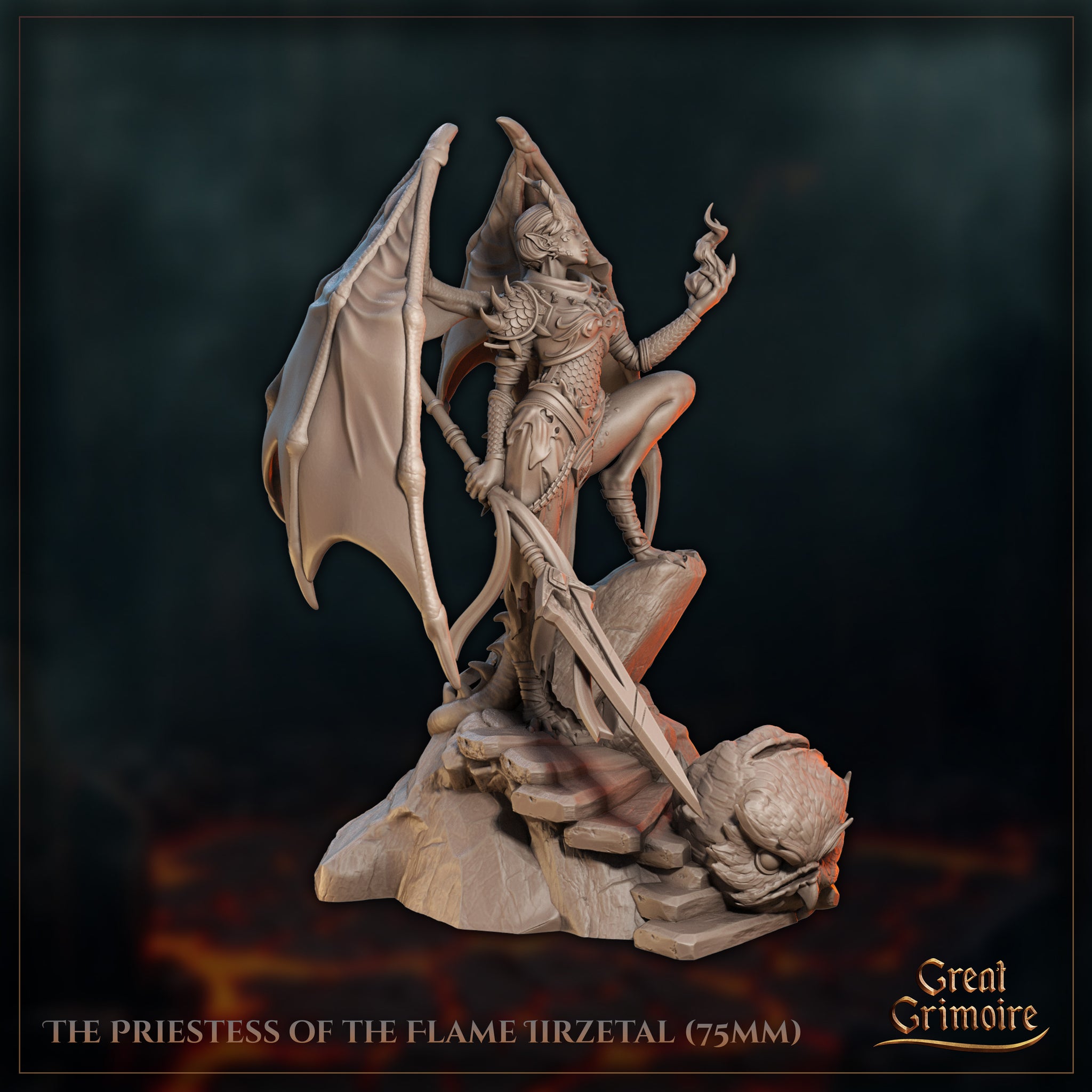 Lizardfolk Priestess of the Flame Iirzetal by Great Grimoire