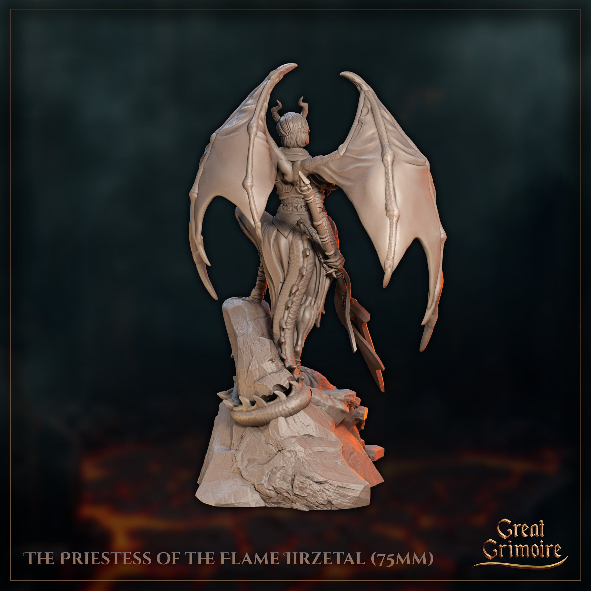 Lizardfolk Priestess of the Flame Iirzetal by Great Grimoire