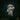Front view of The Spore Court Shroom Minion 04 — an unpainted grey resin digital render of a squat mushroom creature with a wide grinning face, broad spotted cap, and a gnarled forked branch bound with rope, wearing a shaggy hide skirt tied with braided cord