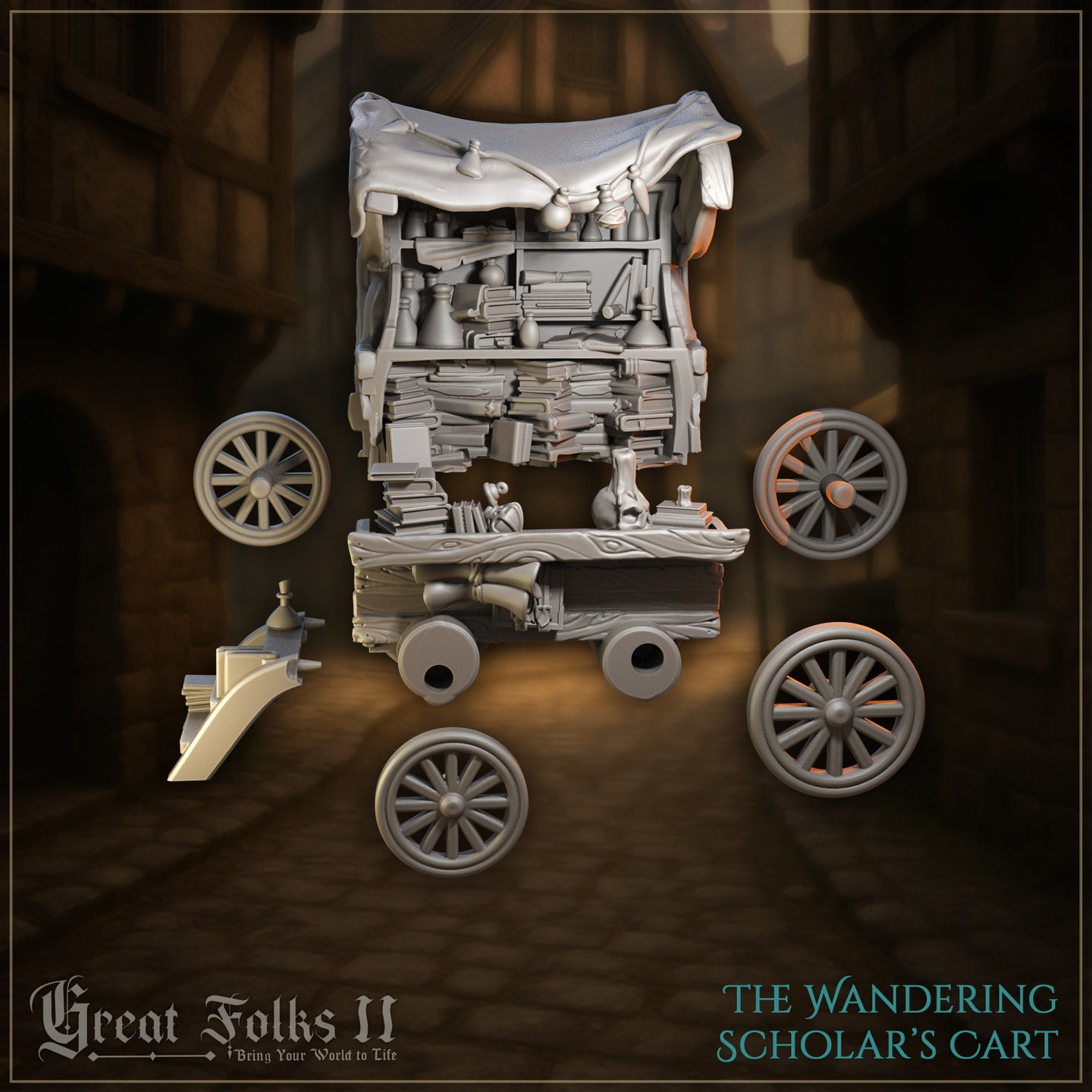 The Wandering Scholar's Cart by Great Grimoire