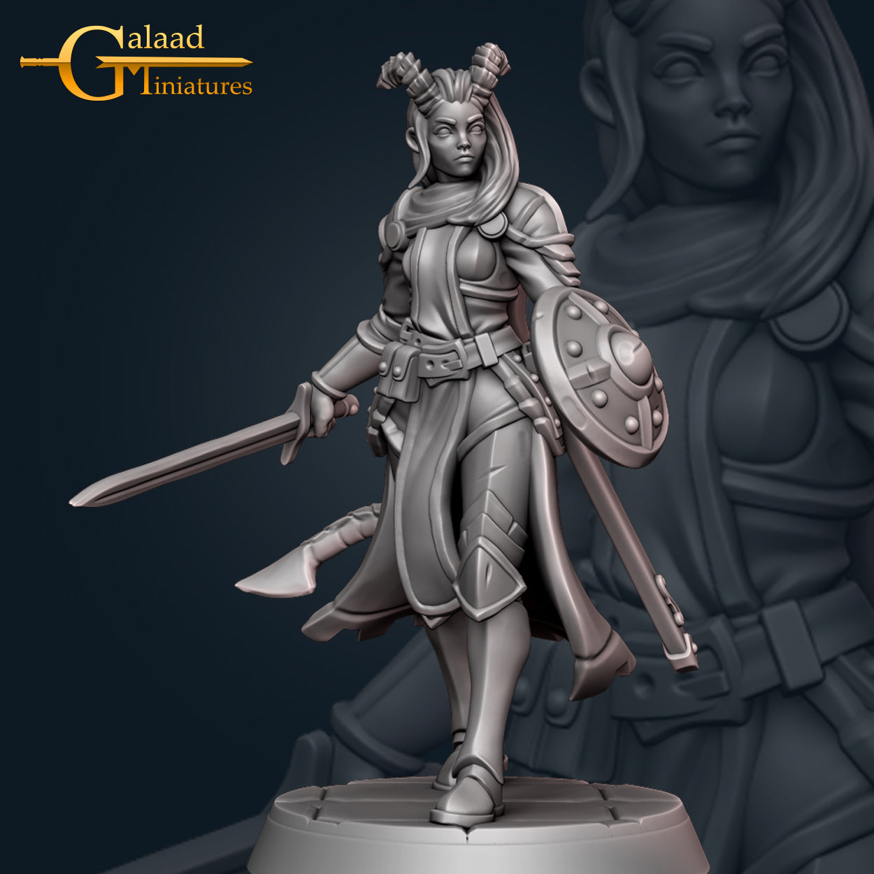 Tiefling Knight 01 by Galaad Miniatures