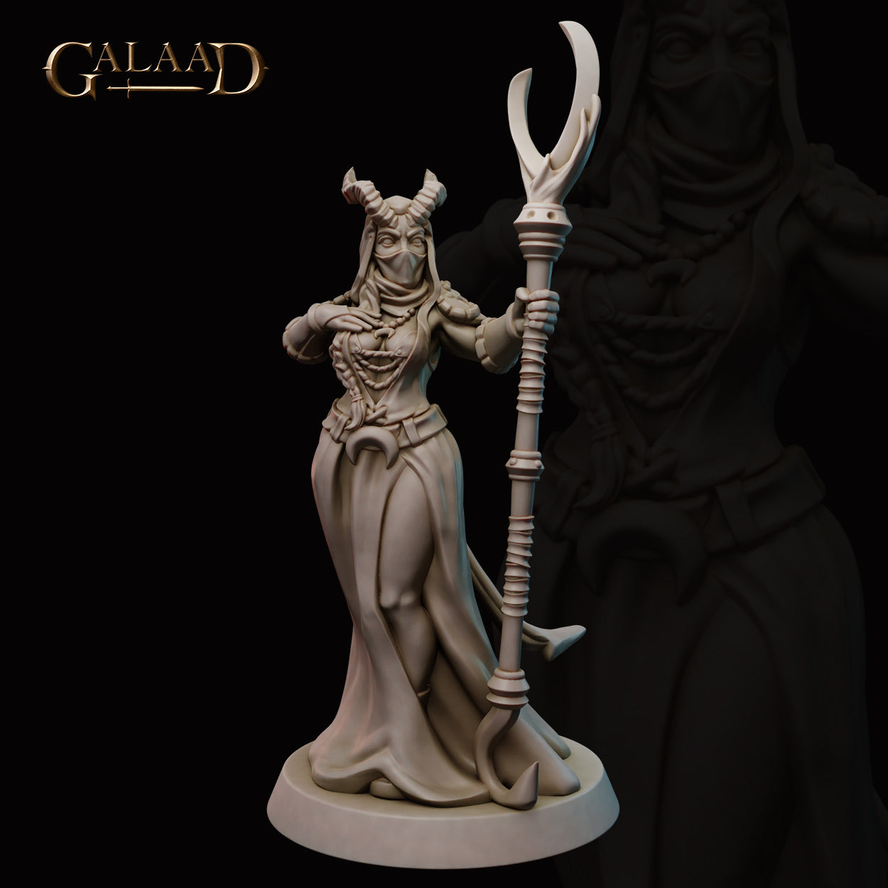 Female Tiefling Mage 01 by Galaad Miniatures