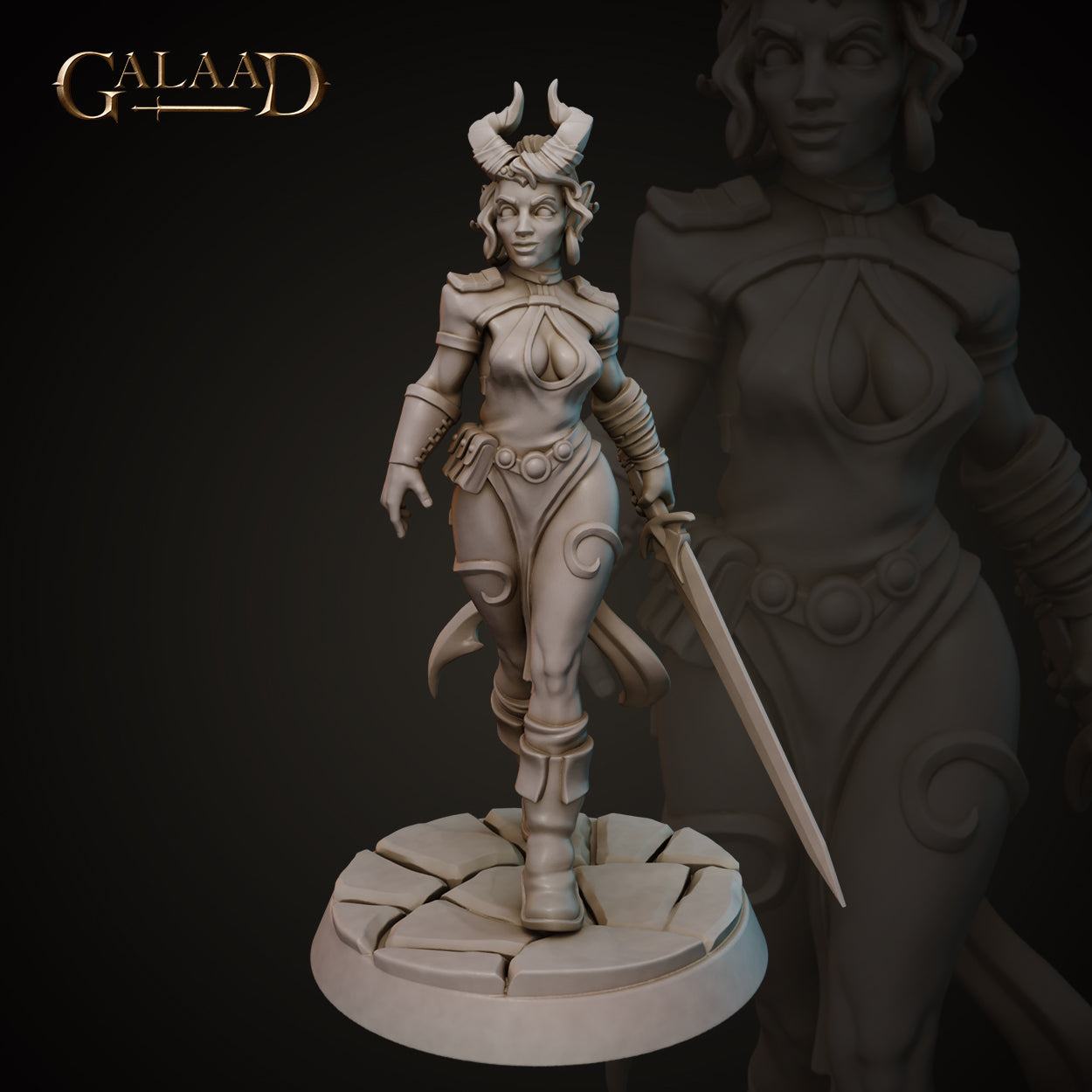 Female Tiefling Duelist 01 by Galaad Miniatures