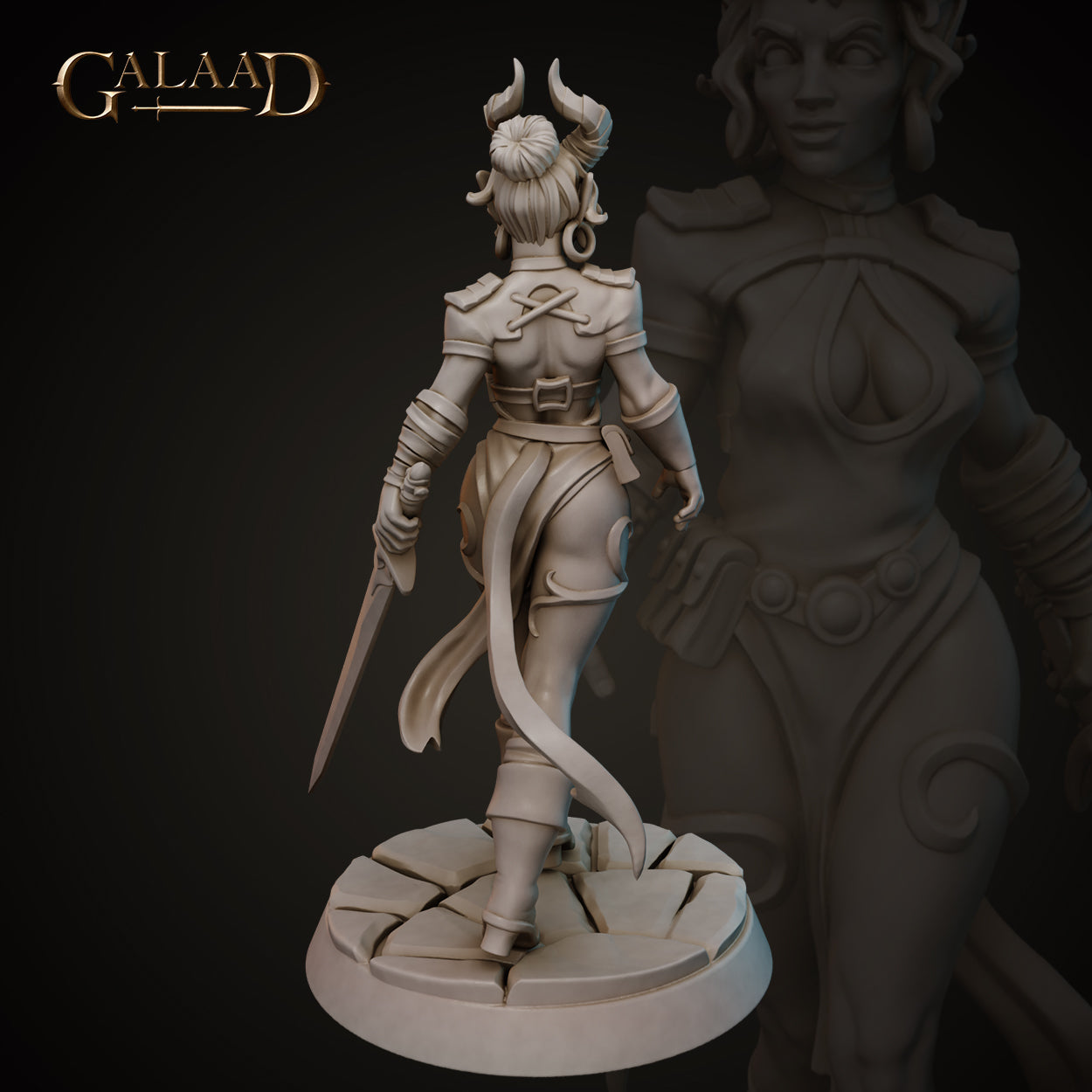Female Tiefling Duelist 01 by Galaad Miniatures