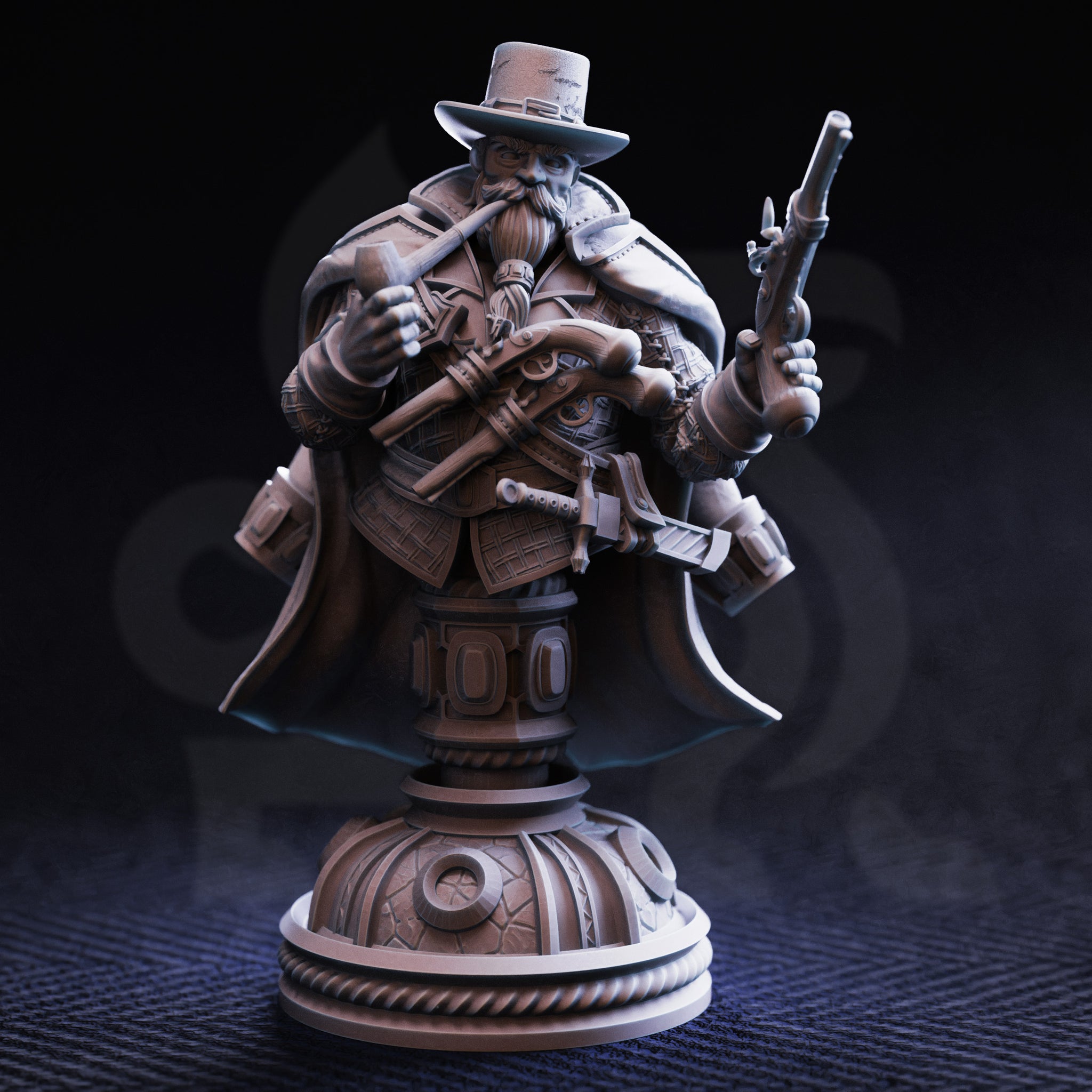 Dwarven Gunslinging Gangster (Torgrik Tall Hat) Bust  by DM Stash