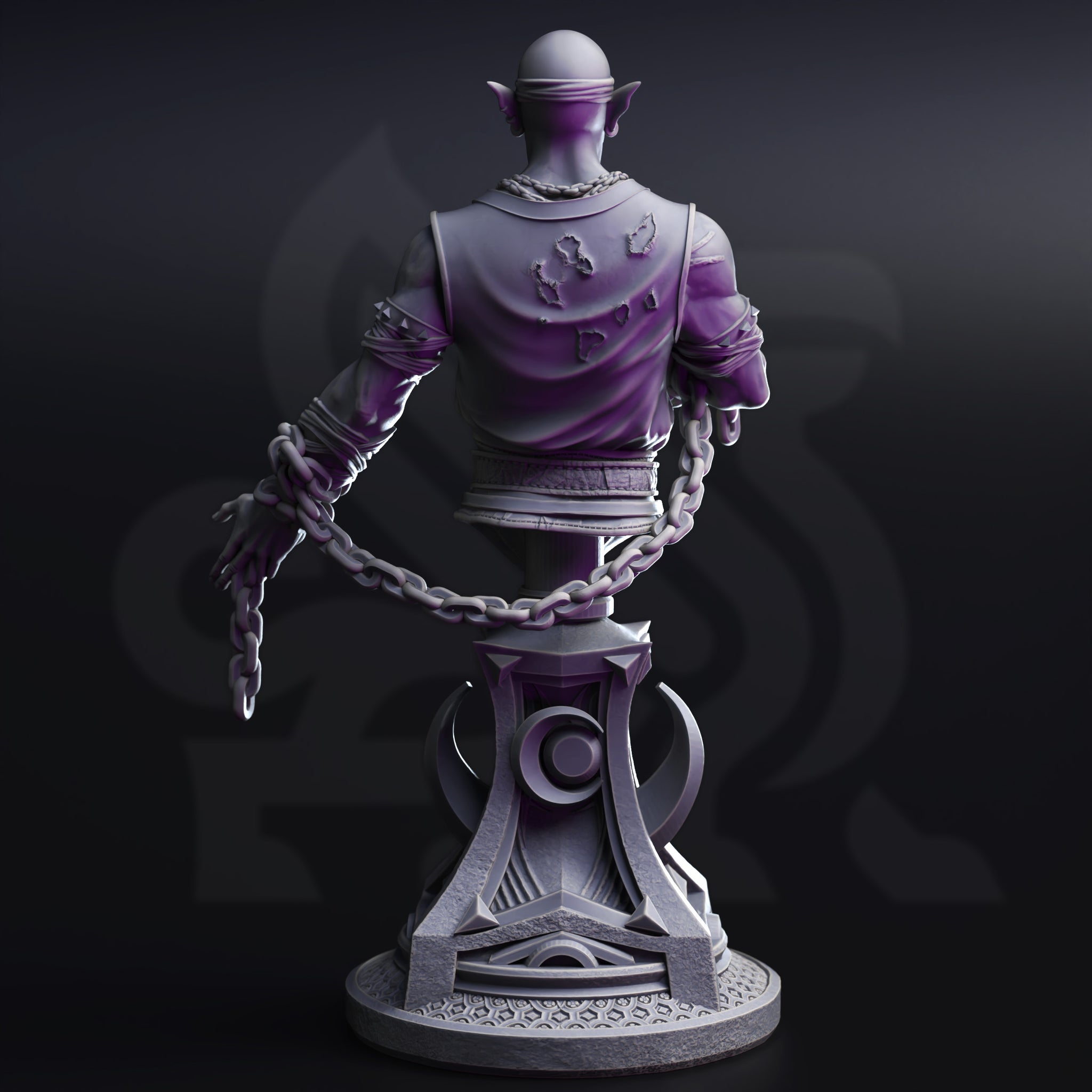 Drow Lunar Monk (Uxas the Reborn) Bust  by DM Stash