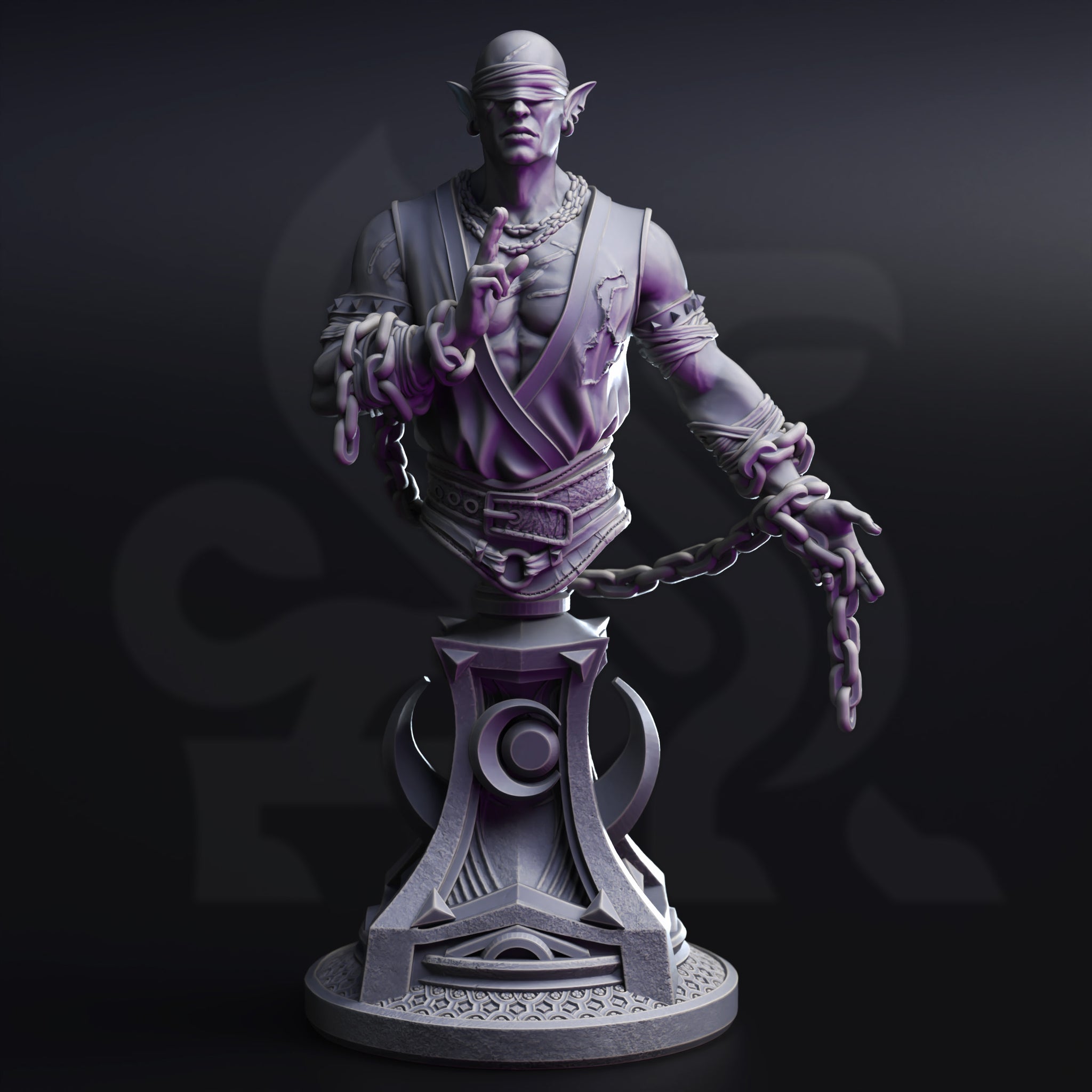 Drow Lunar Monk (Uxas the Reborn) Bust  by DM Stash