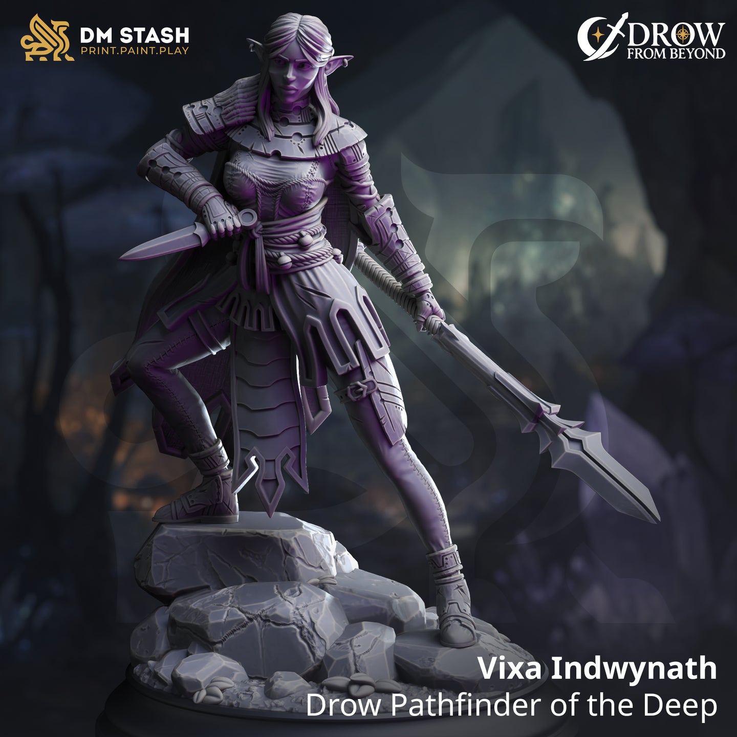 Drow Pathfinder of the Deep (Vixa Indwynath) by DM Stash