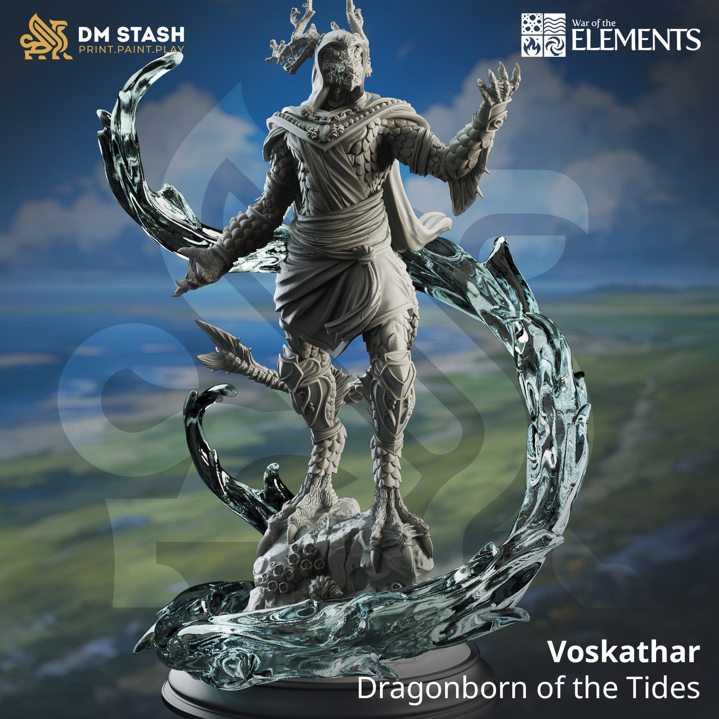 Dragonborn Druid (Voskathar Dragonborn of the Tides) by DM Stash