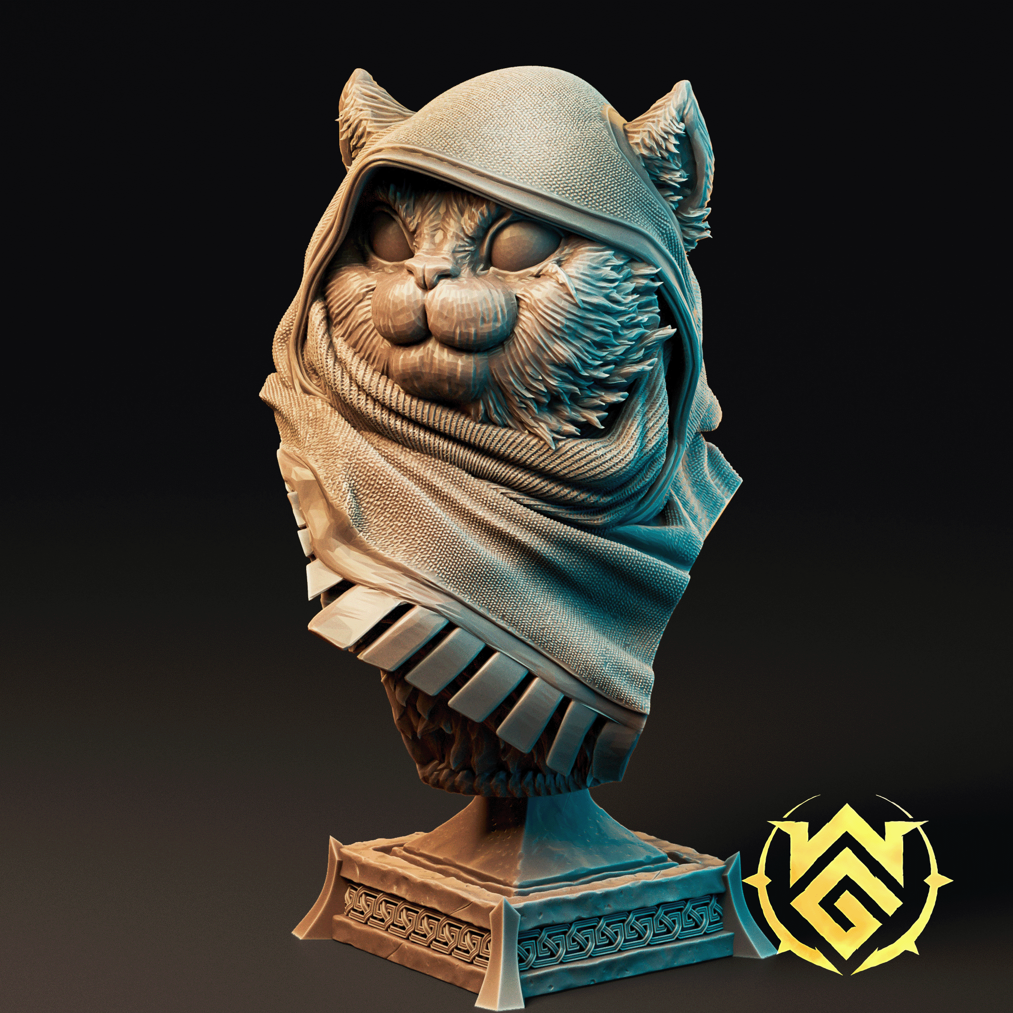 Winter's Paw (Catfolk Druid) Bust by The Witchguild