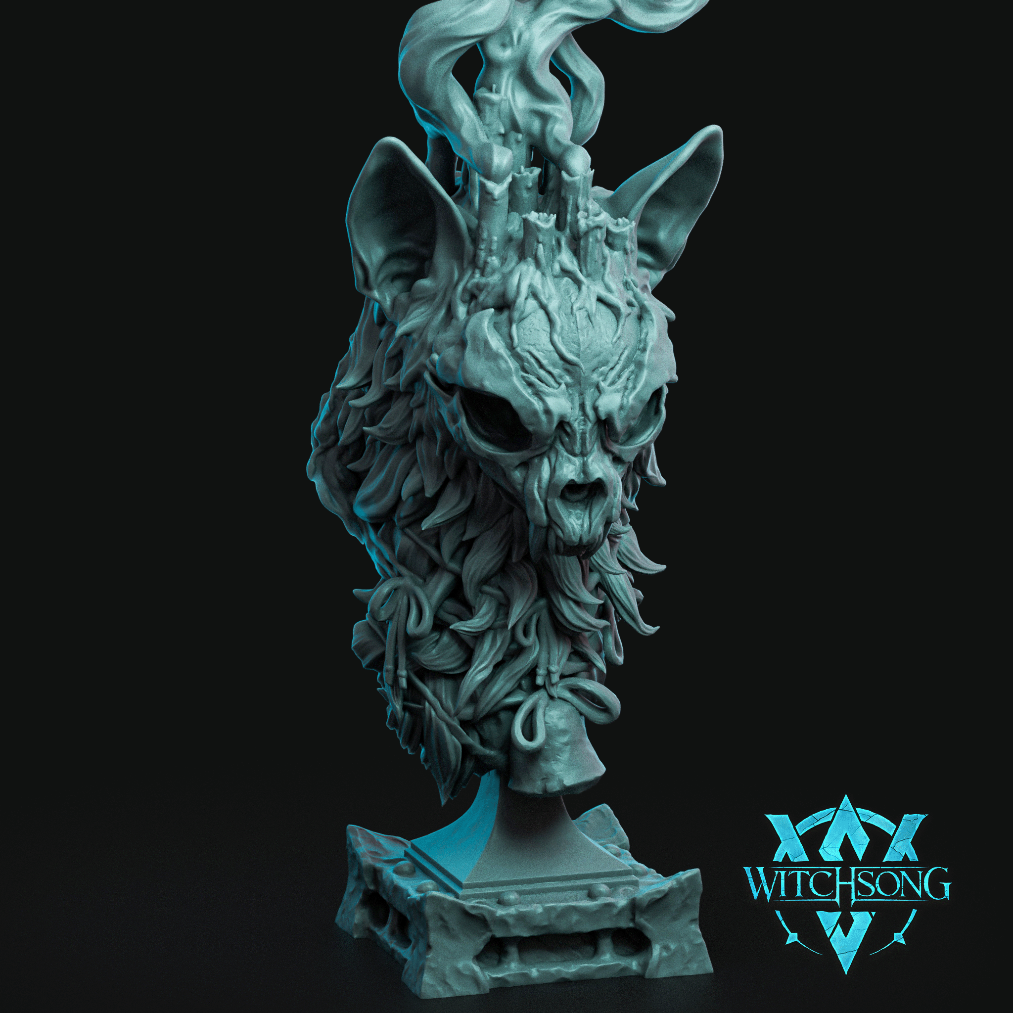 Yulecat Bust by Witchsong Miniatures