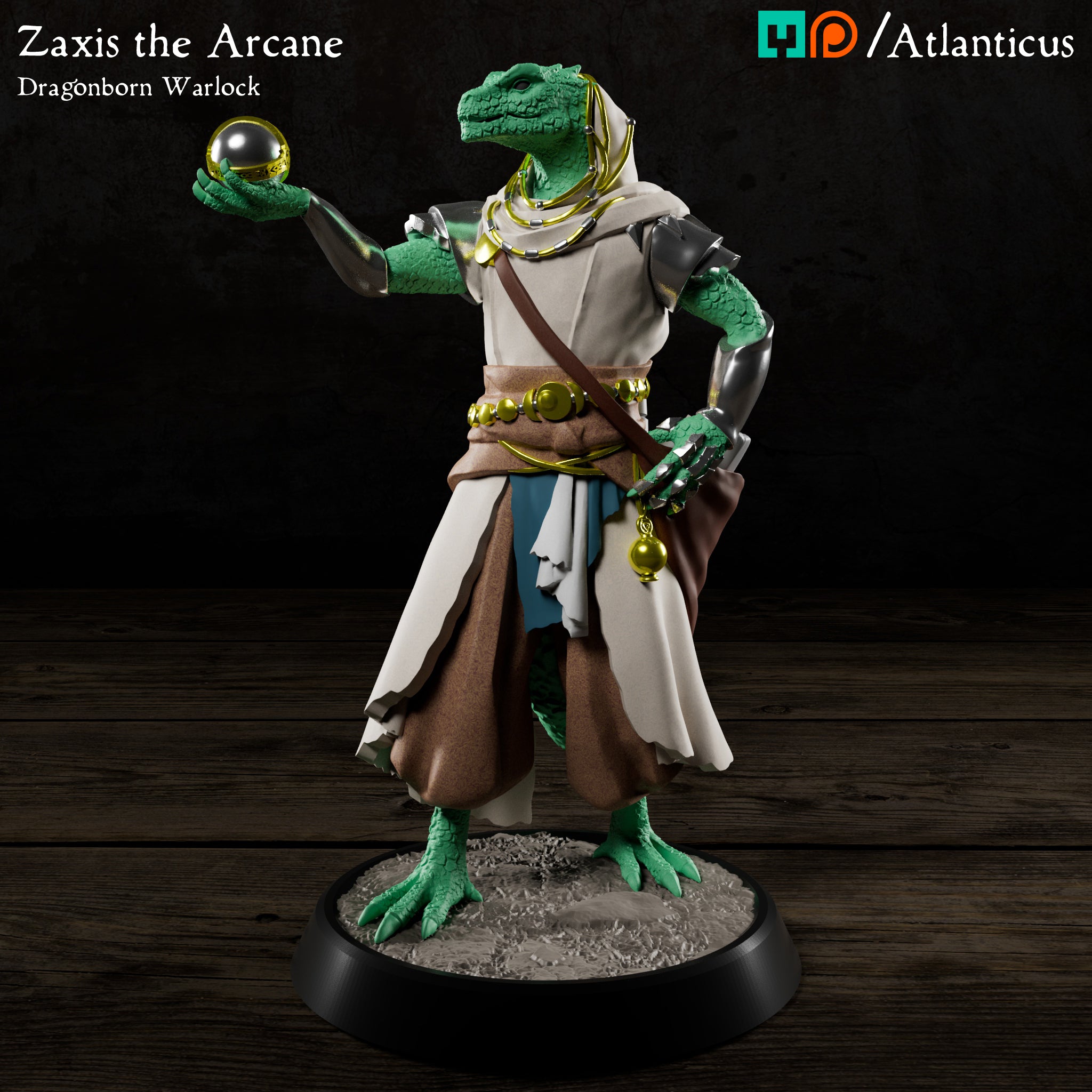 Zaxis the Arcane Dragonborn Mage by Atlanticus Arts