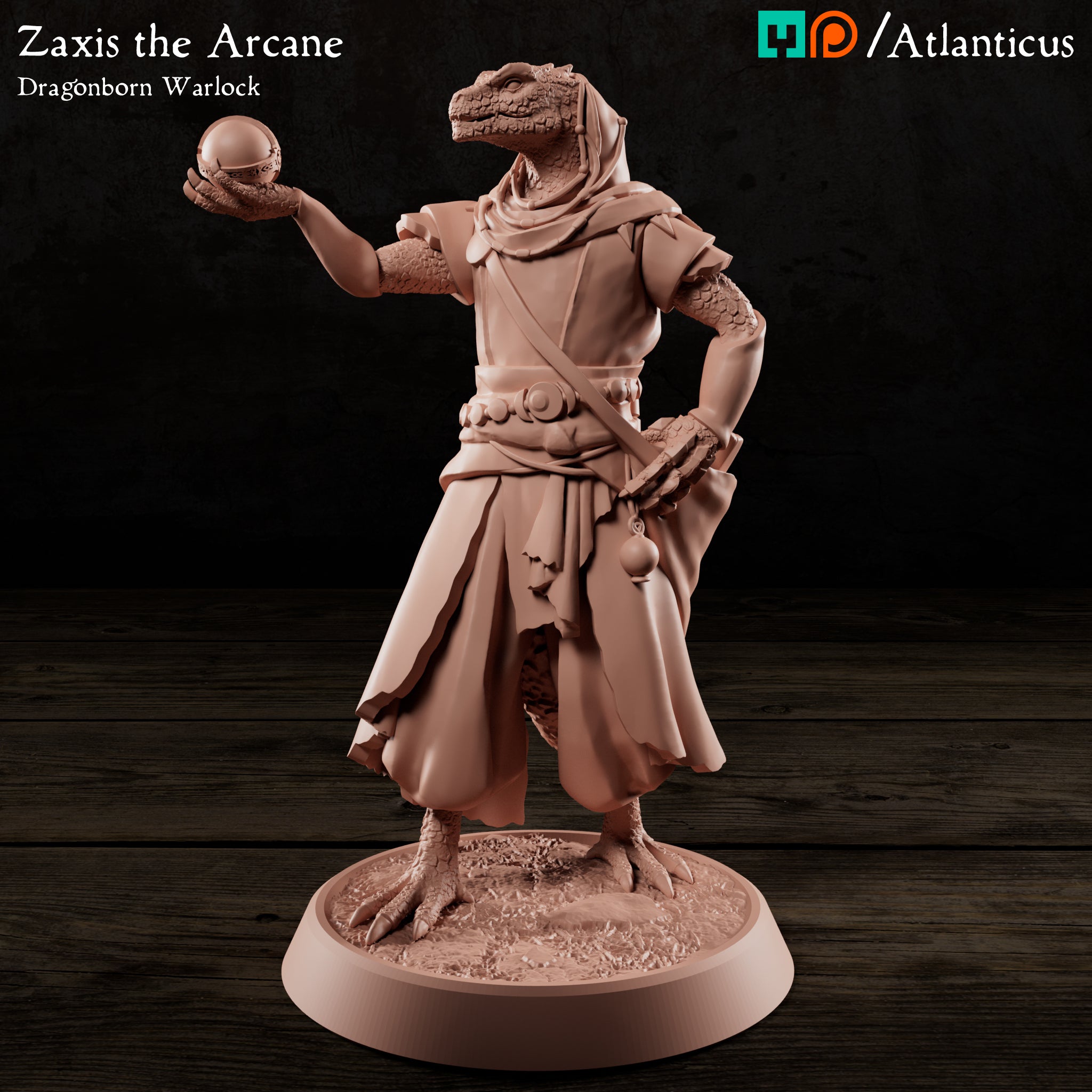 Zaxis the Arcane Dragonborn Mage by Atlanticus Arts