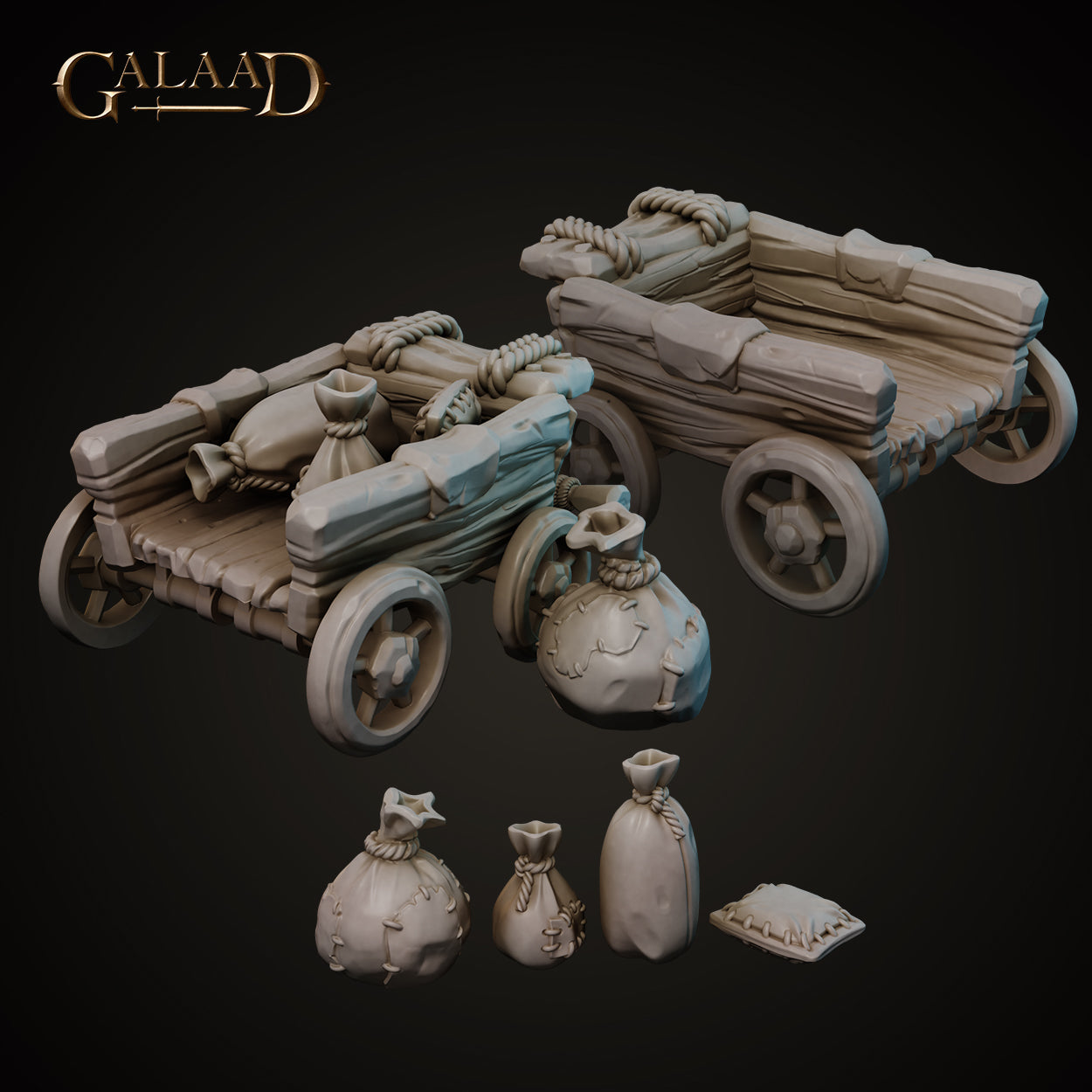 Bandit Cart & Bags 01 by Galaad Miniatures