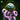 Dybbuk miniature by The Toadstool Weaver: a bulbous brain-like head with a flat grimacing face, mounted atop a tangle of thick coiling purple tentacles, ringed with amber nodules.