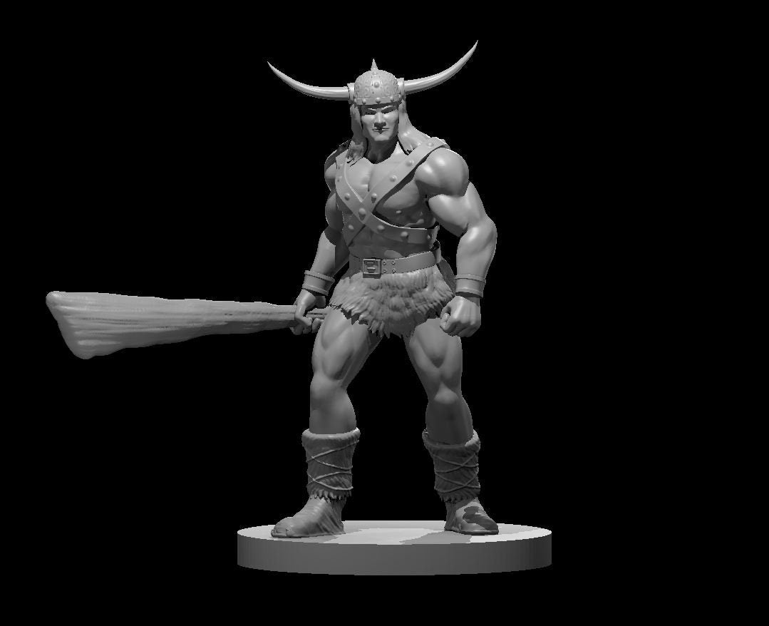 Human Barbarian Conan Style w/Club by MZ4250