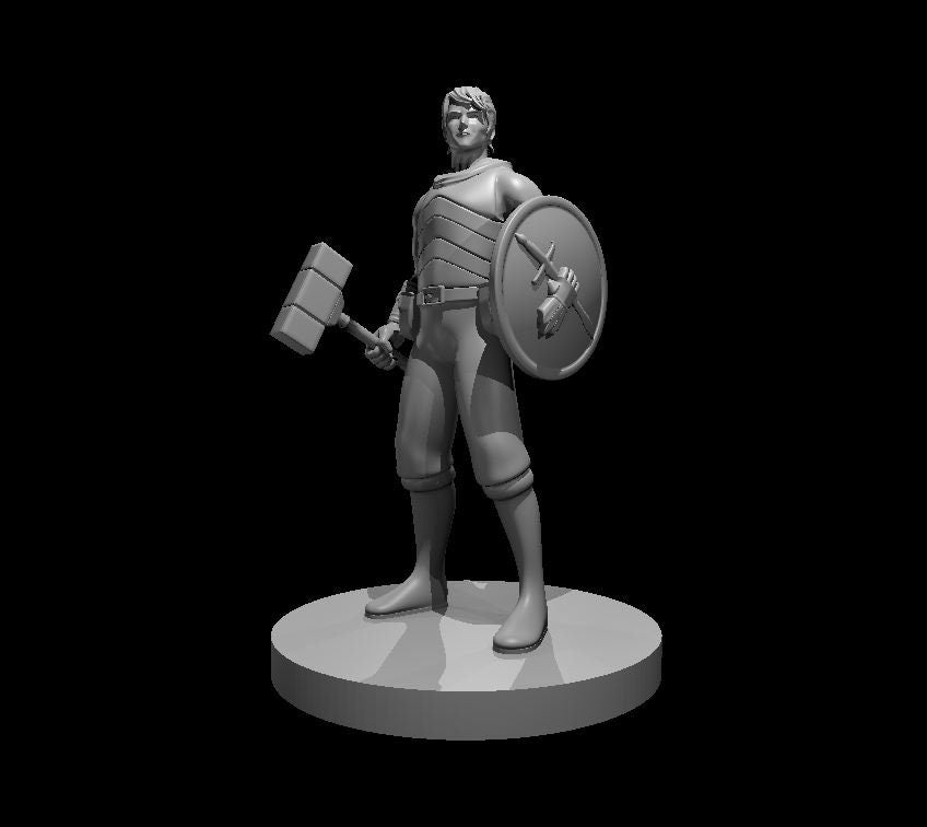 Human Male Fighter Standing w/ Sword by MZ4250