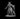 Grey resin render of a male tiefling warlock miniature at 32mm scale, posed mid-stride with one hand raised and fingers splayed as if casting, the other gripping an orb-topped staff. He wears a swept-back cloak, light armour with robes beneath, and a belted coat. Short curved horns and pointed features mark his infernal heritage. Mounted on a plain round base.