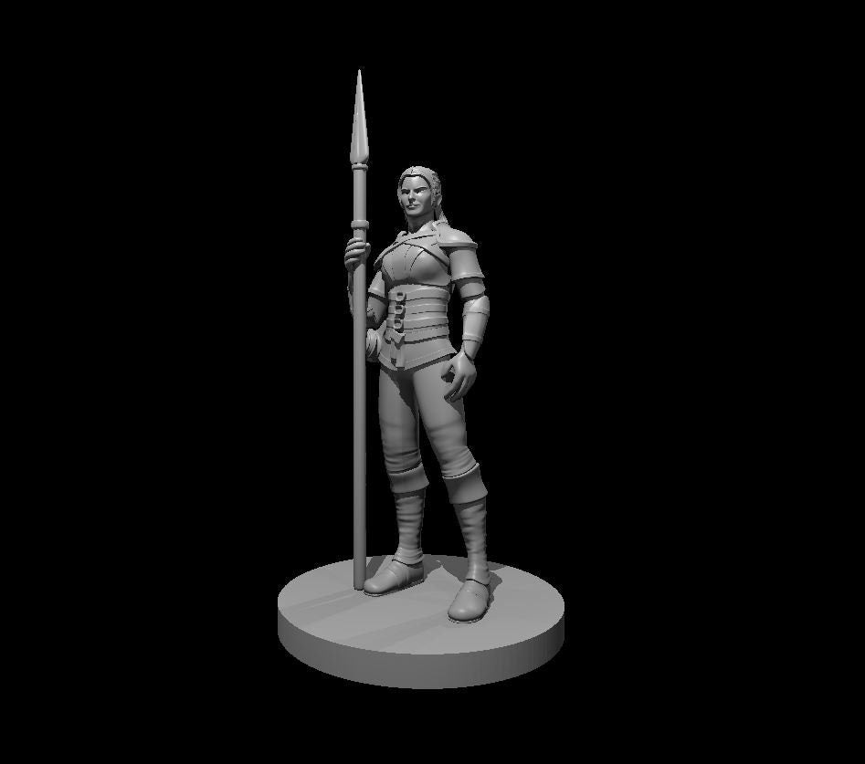 Human Female Fighter Standing w/ Spear by MZ4250