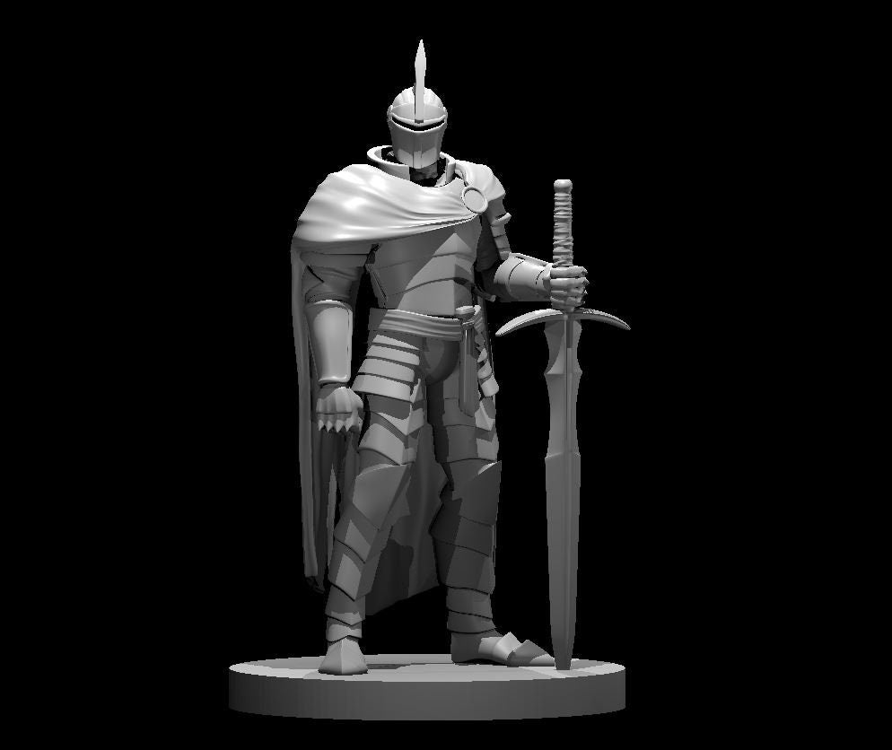 Human Male Fighter w/ Hammer & Shield by MZ4250