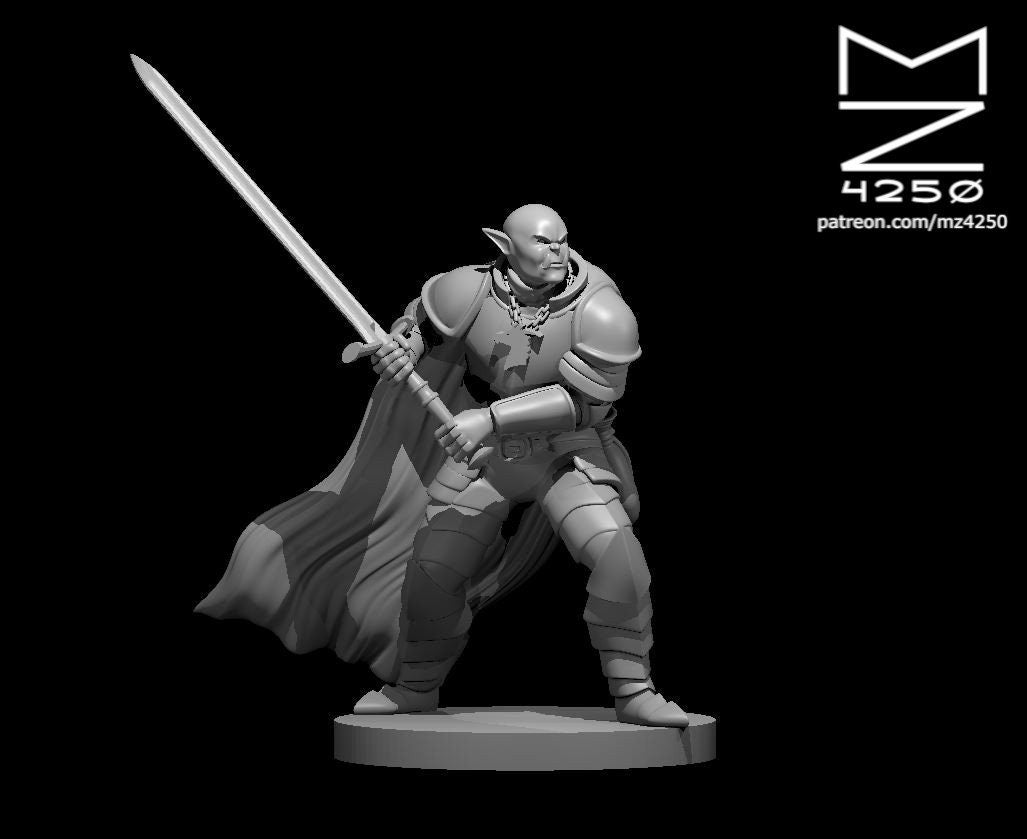 Half-Orc Paladin by MZ4250