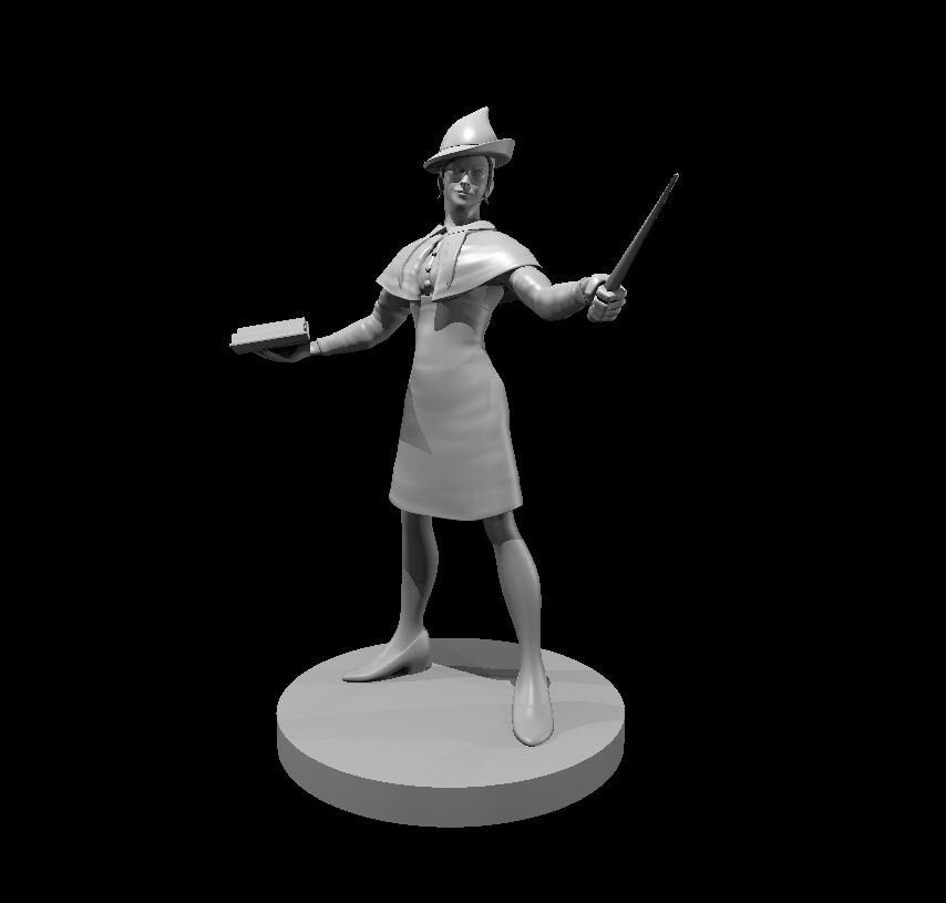 Human Female Wizard w/ Wand by MZ4250