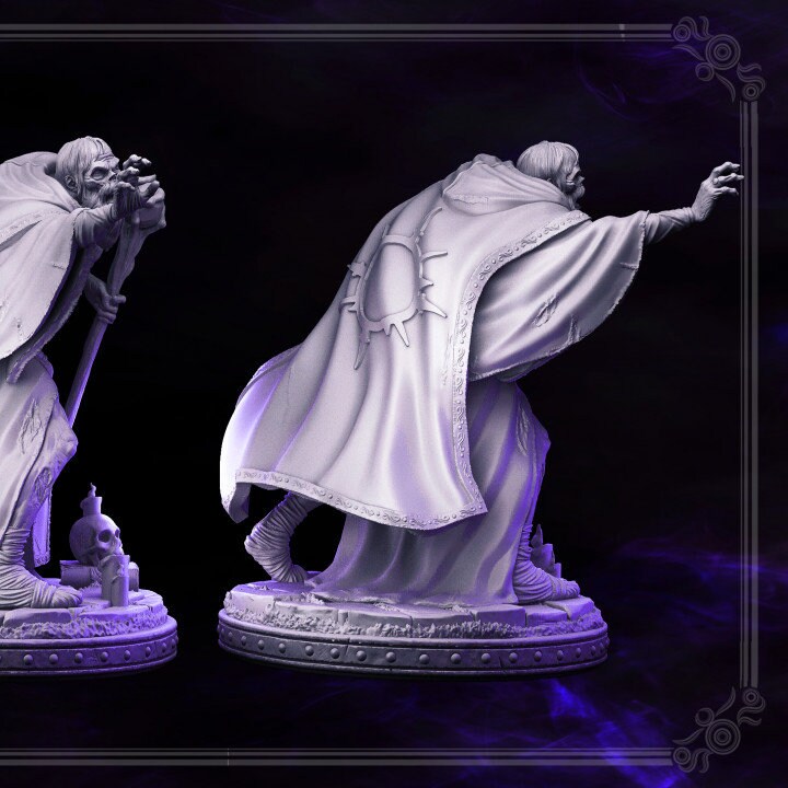 Wizard Rear View Zombie Wizard (Gorgun) | D&D Mini for Ravenloft Campaigns – MitzNSimz