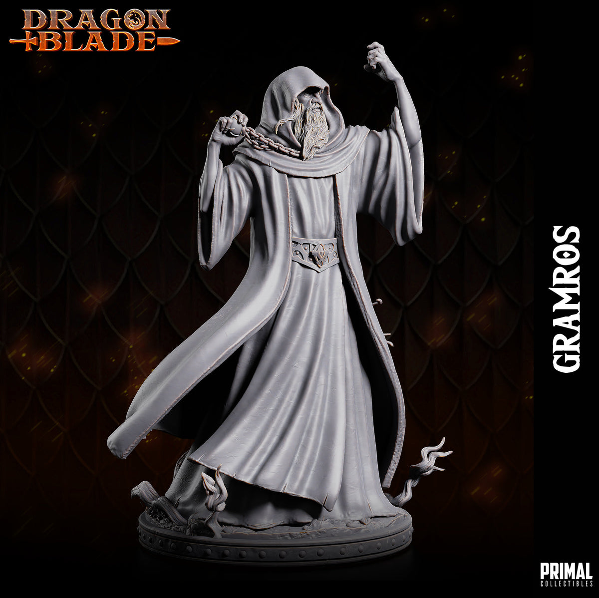 Wizard Rear View Dark Wizard (Gramros) | D&D Miniature for Wizard Characters – MitzNSimz