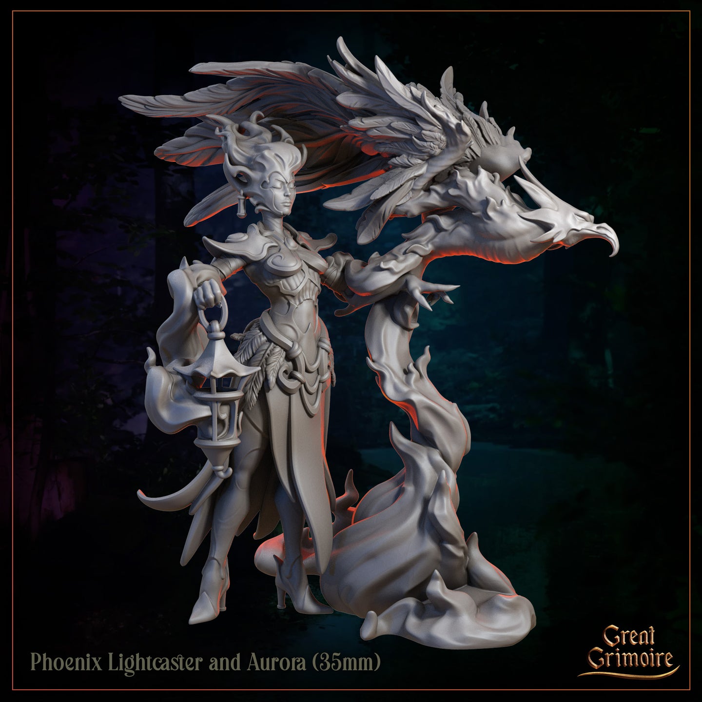 Phoenix Lightcaster and Aurora by Great Grimoire