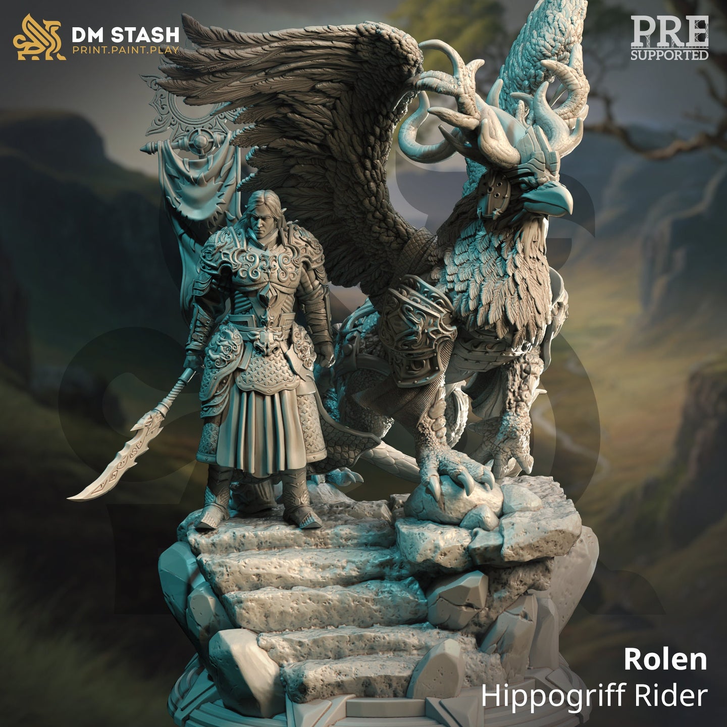Hippogriff Rider (Rolan) by DM Stash