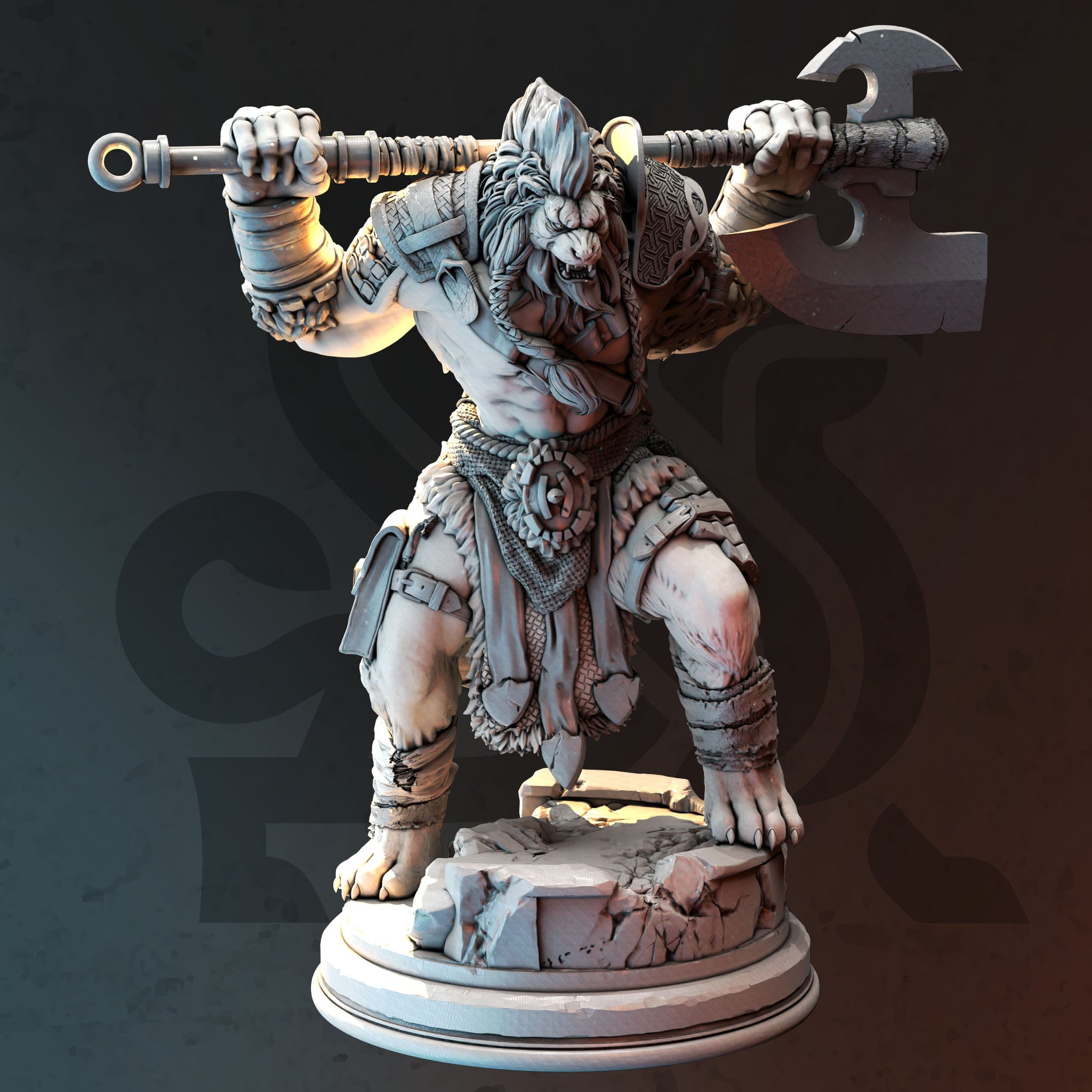 Leonin Barbarian (Ezeqial - Chosen of his Clan) by DM Stash