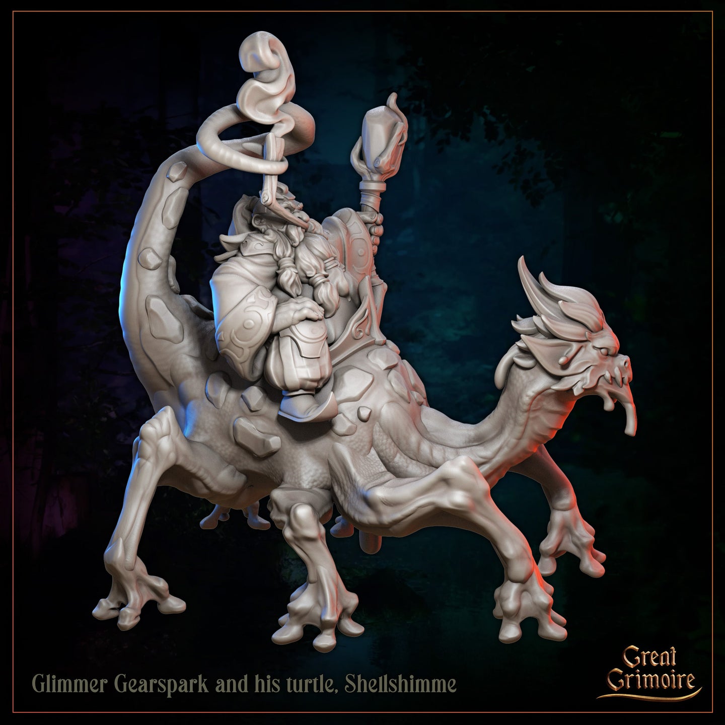 Glimmer Gearspark and his Turtle, Shellshimme by Great Grimoire