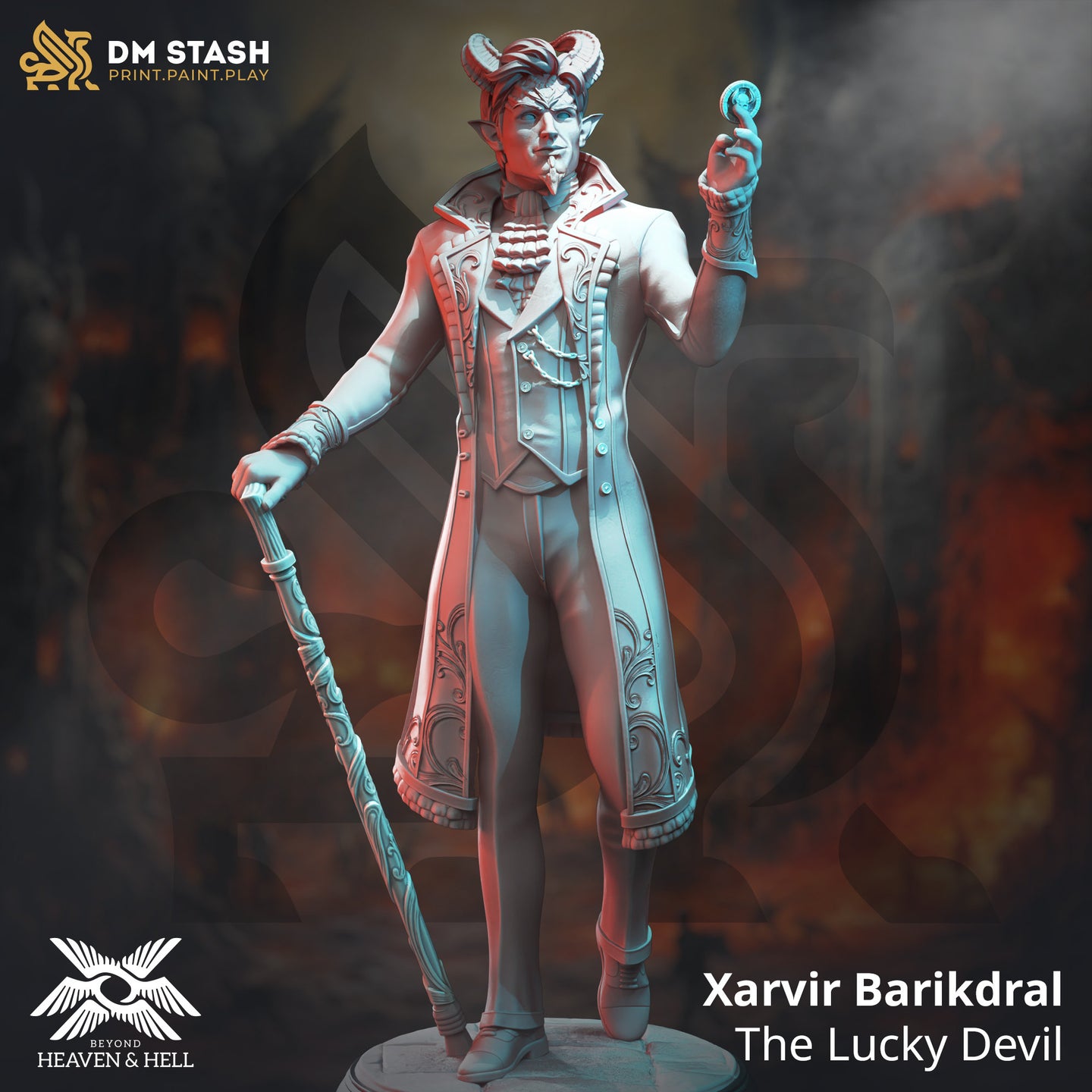 Tiefling Noble (Xarvir Barikdral  The Lucky Devil) by DM Stash