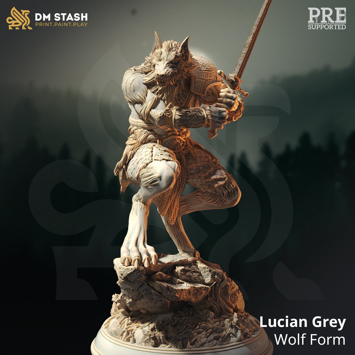 Werewolf Barbarian (Lucian Grey - Wolf Form) by DM Stash
