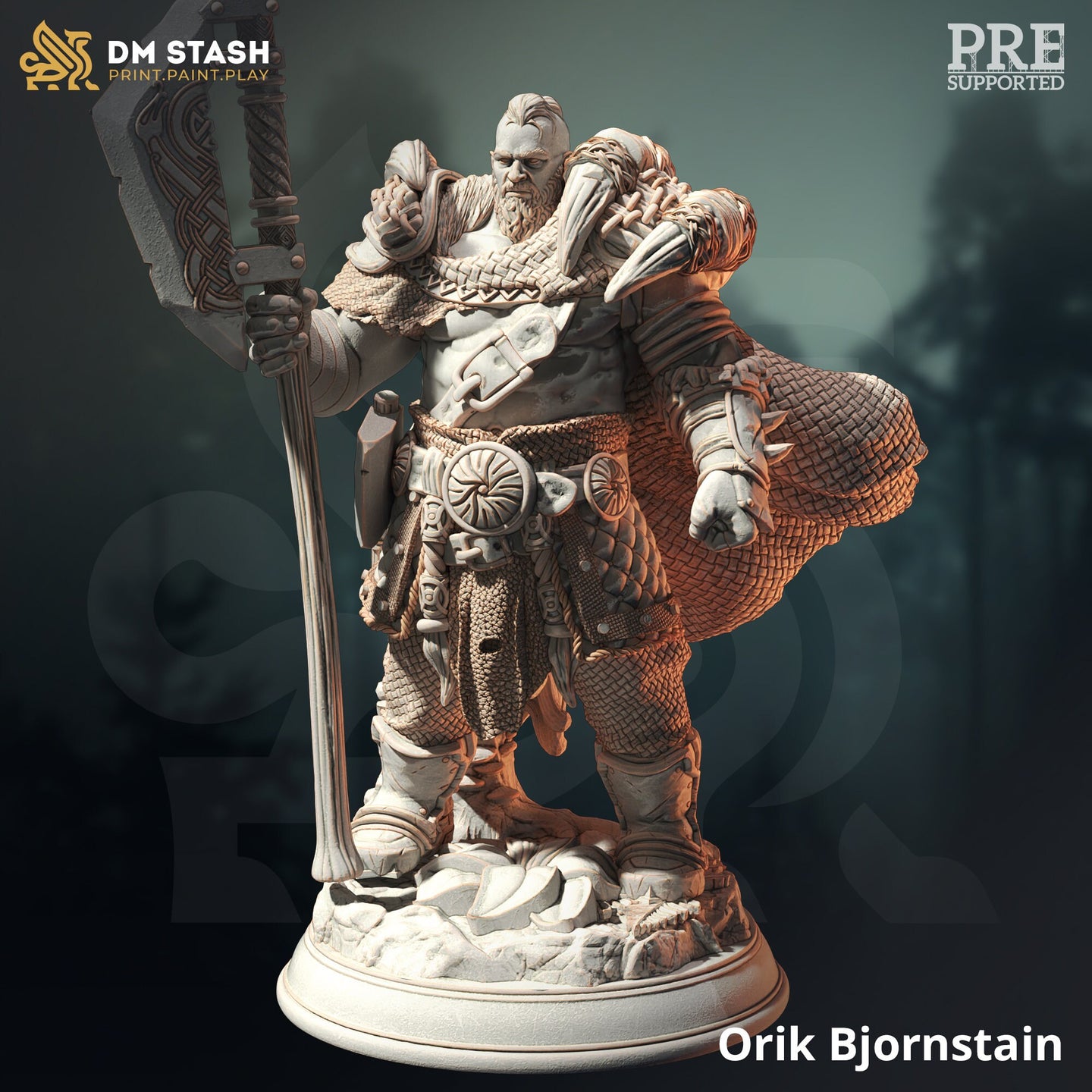 Human Male Barbarian (Orik Bjornstain - Human Form) by DM Stash