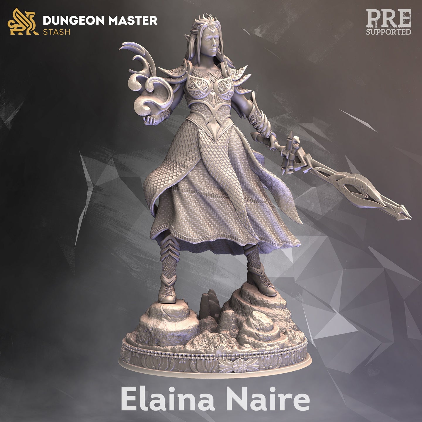 Female Fighter / Warlock / Hexblade (Elaina Naire) by DM Stash